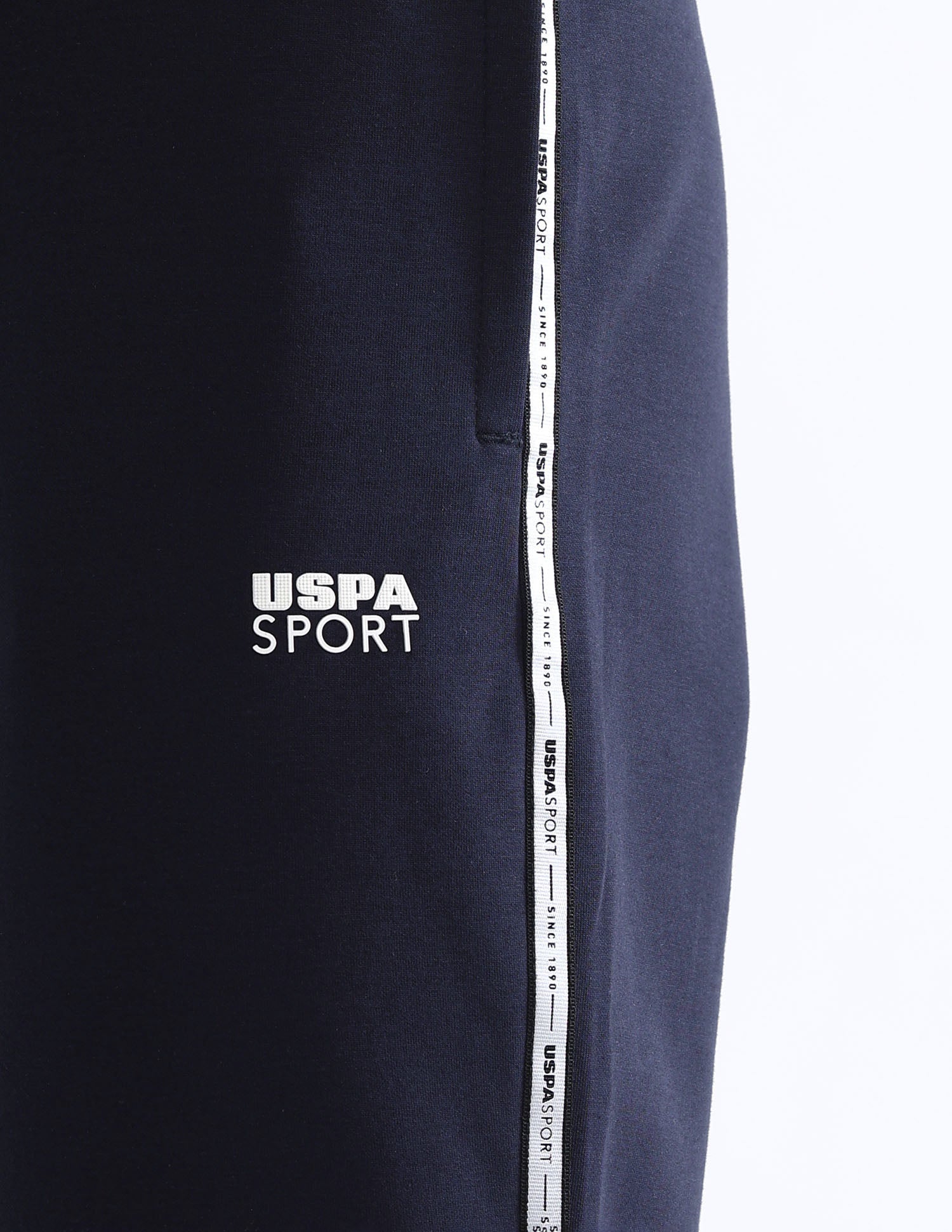 Mid Rise Solid Active Track Pants Navy - U.S. Polo Assn. India | Large