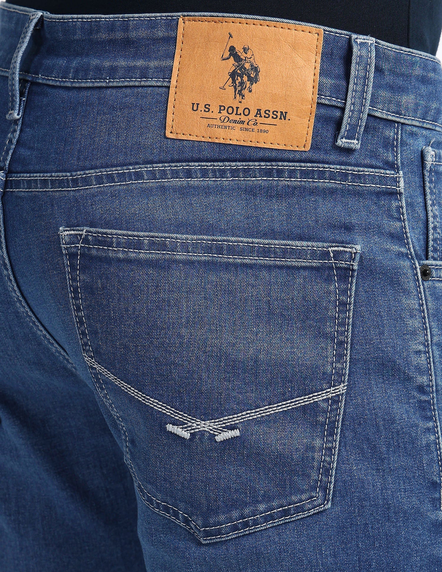 Regallo Skinny Fit Blue Jeans Blue - U.S. Polo Assn. India | Large