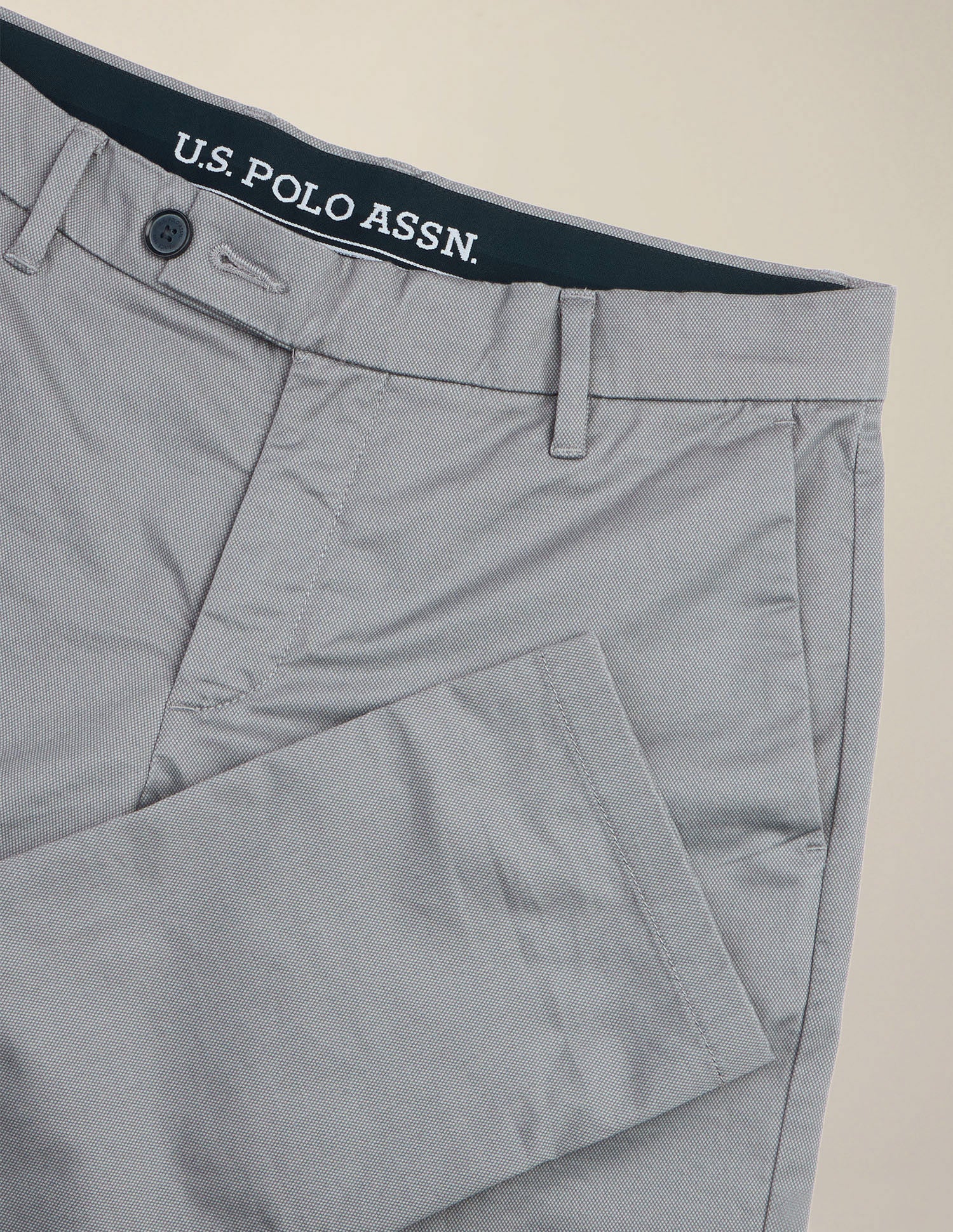 Austin Slim Fit Satin Trousers Mid Grey - U.S. Polo Assn. India | Large