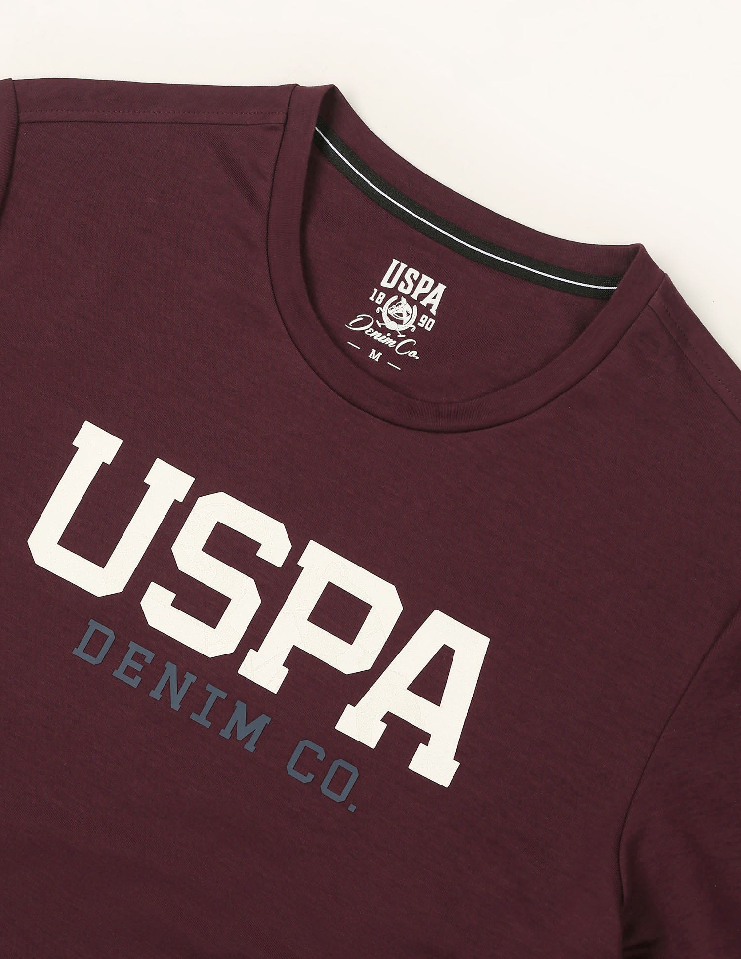 Brand Printed Muscle Fit T-Shirt Burgundy - U.S. Polo Assn. India | Large