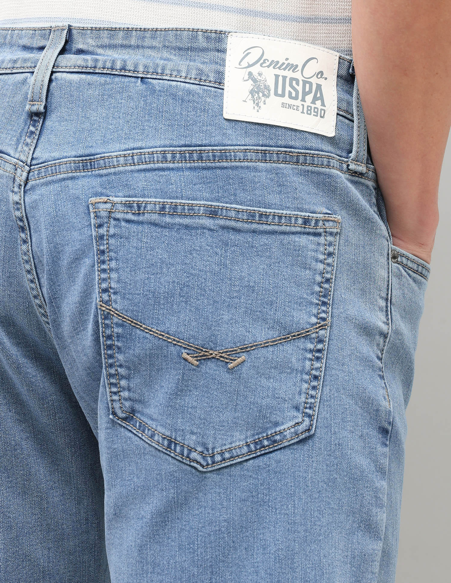 Solid Slim Fit Jeans Blue - U.S. Polo Assn. India | Large