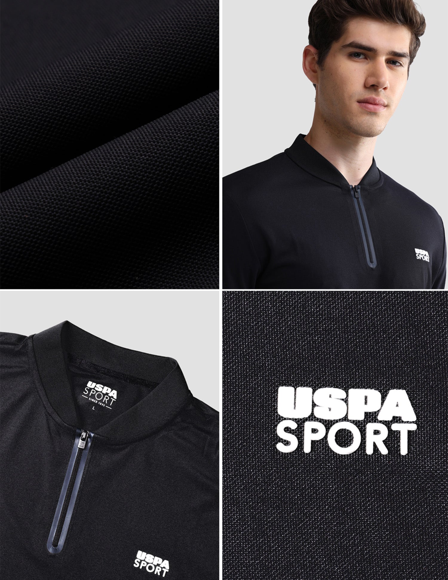 Solid Slim Fit Active Polo Shirt Navy - U.S. Polo Assn. India | Large