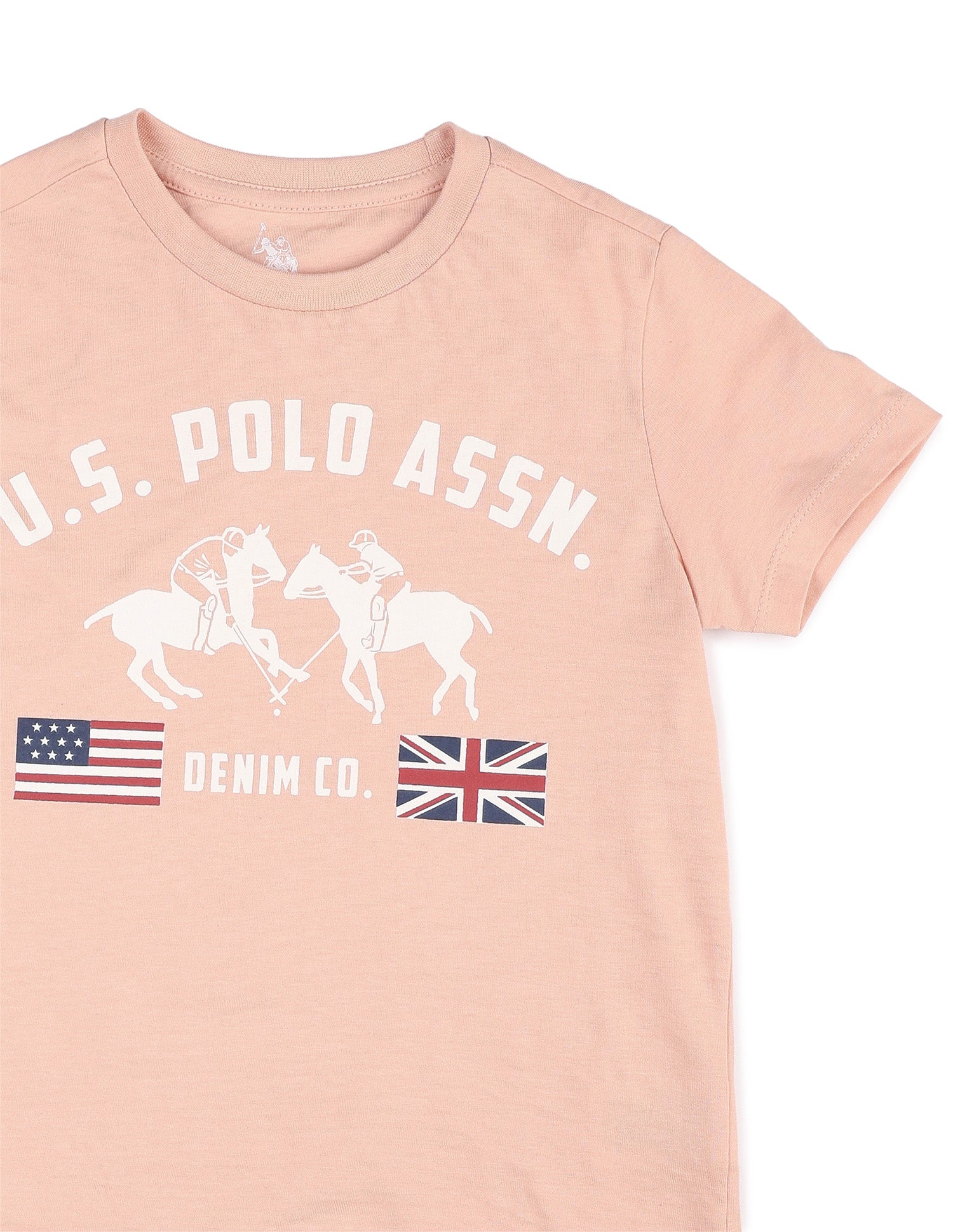 Boys Regular Fit Brand Printed T-Shirt Pink - U.S. POLO ASSN. | Large