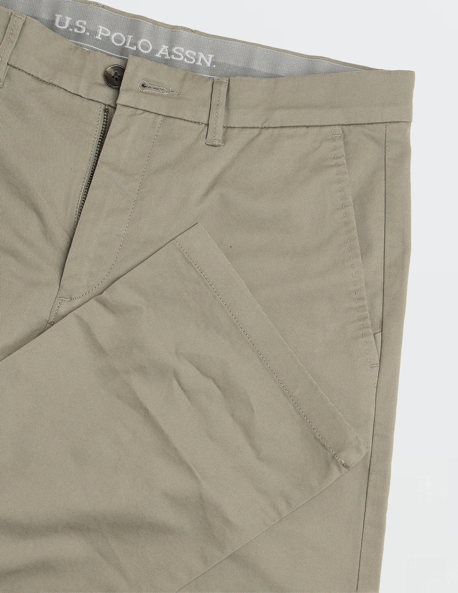 Twill Riley Straight Fit Trousers Light Olive - U.S. Polo Assn. India | Large