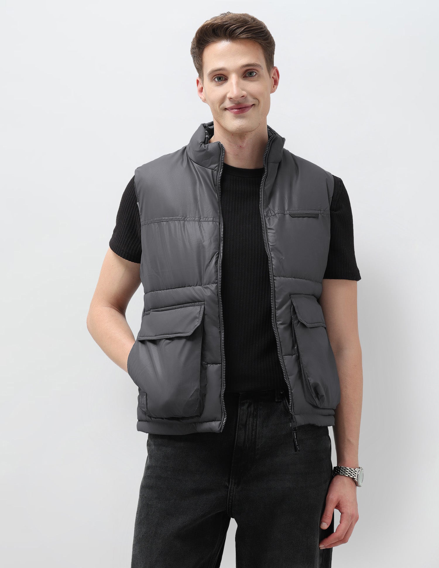 Reversible Regular Fit Puffer Jacket Grey - U.S. POLO ASSN. | Large