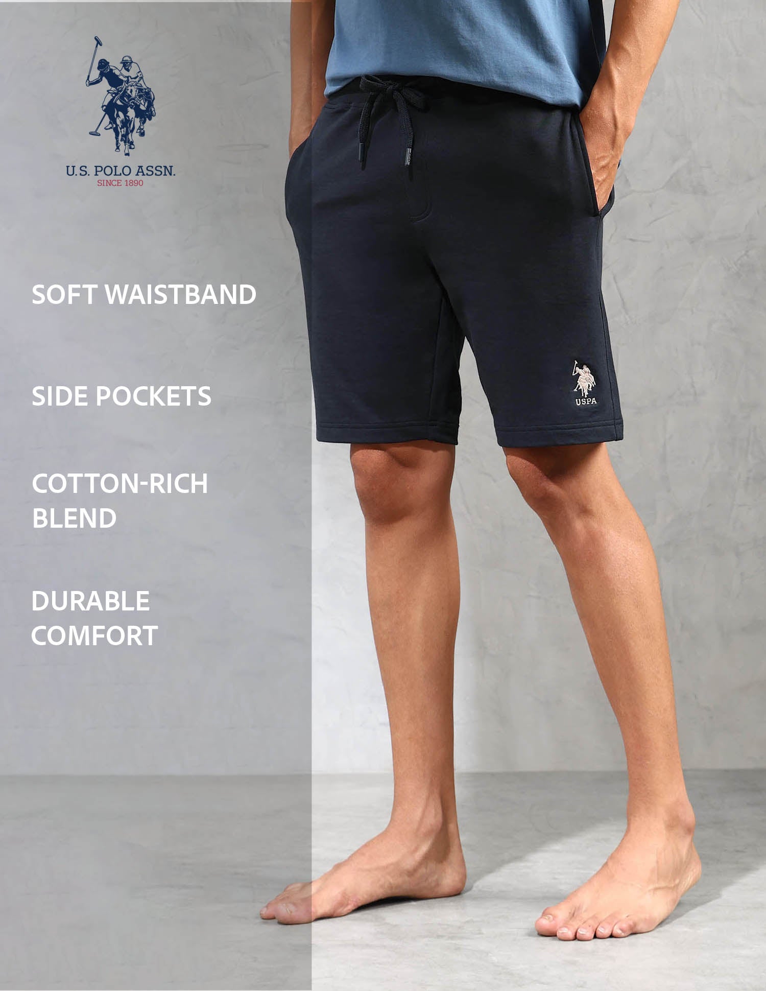 Comfort Fit OES07 Lounge Shorts - Pack Of 1 Navy - U.S. POLO ASSN. | Large