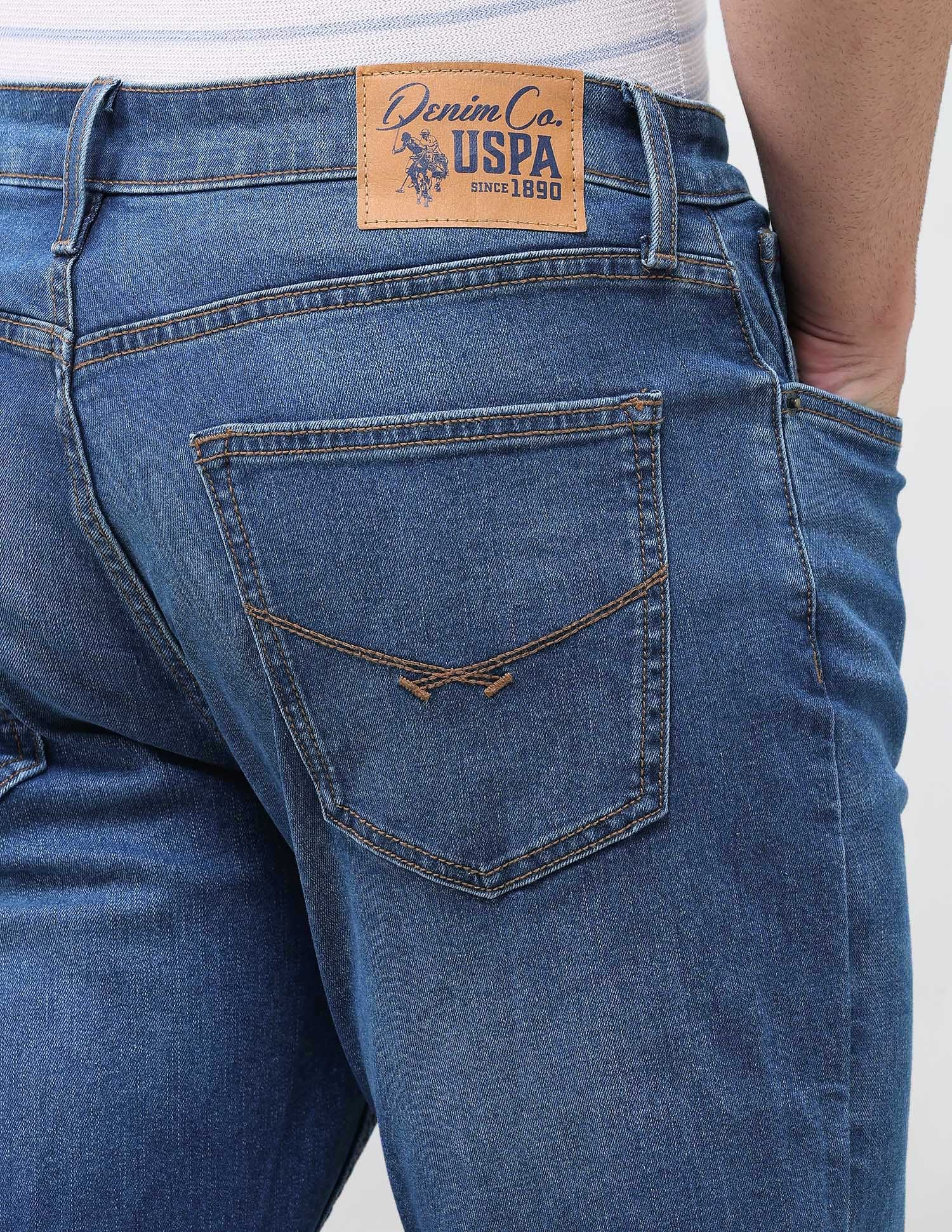 Solid Straight Fit Jeans Blue - U.S. Polo Assn. India | Large