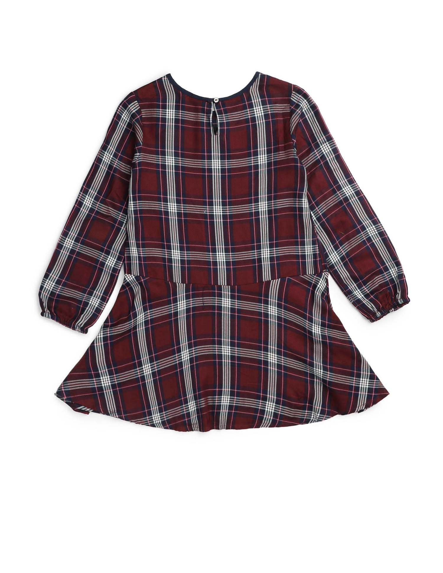 Girls Checked A-Line Dress Burgundy - U.S. POLO ASSN. | Large
