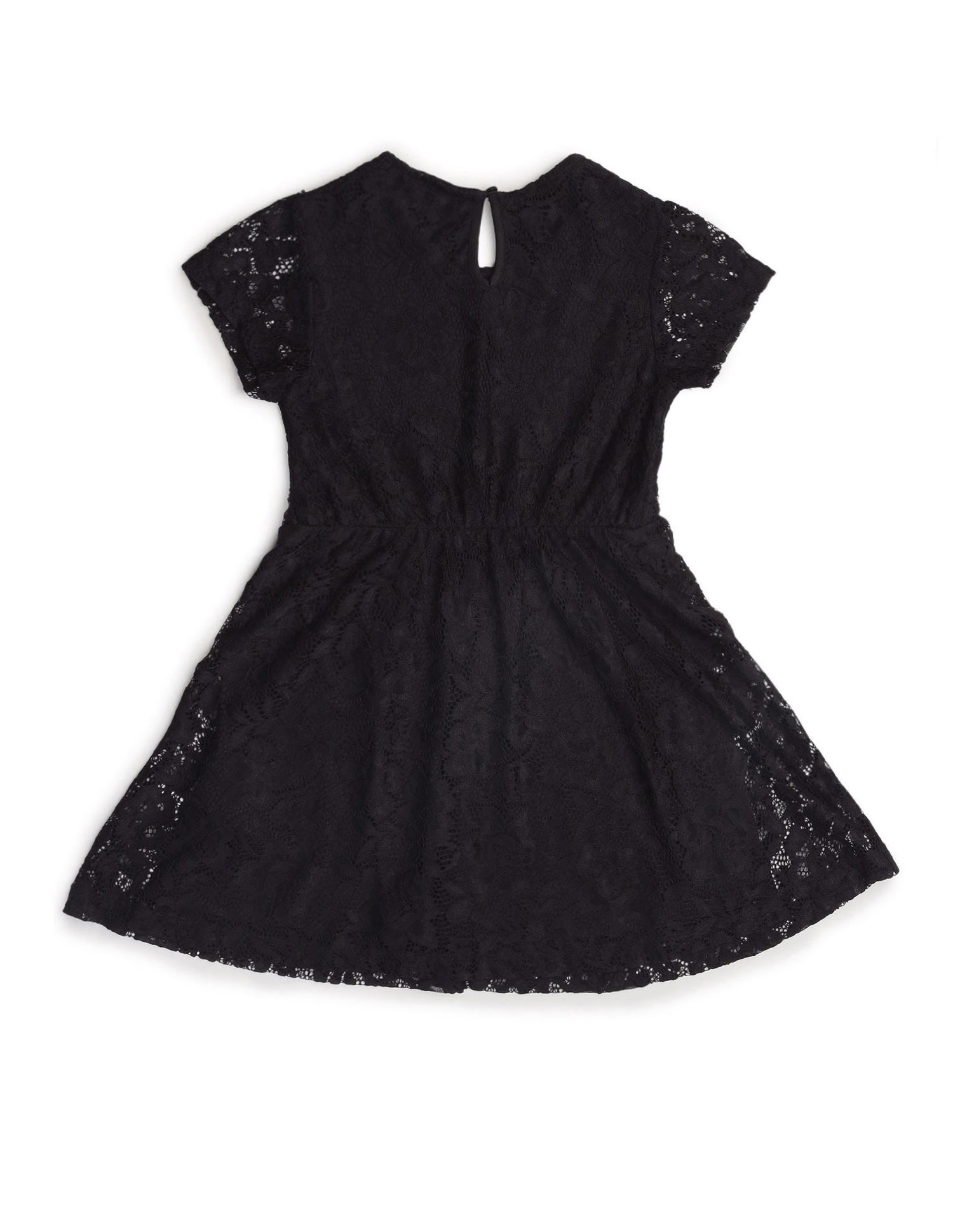 Girls Floral A-Line Lace Dress Black - U.S. POLO ASSN. | Large