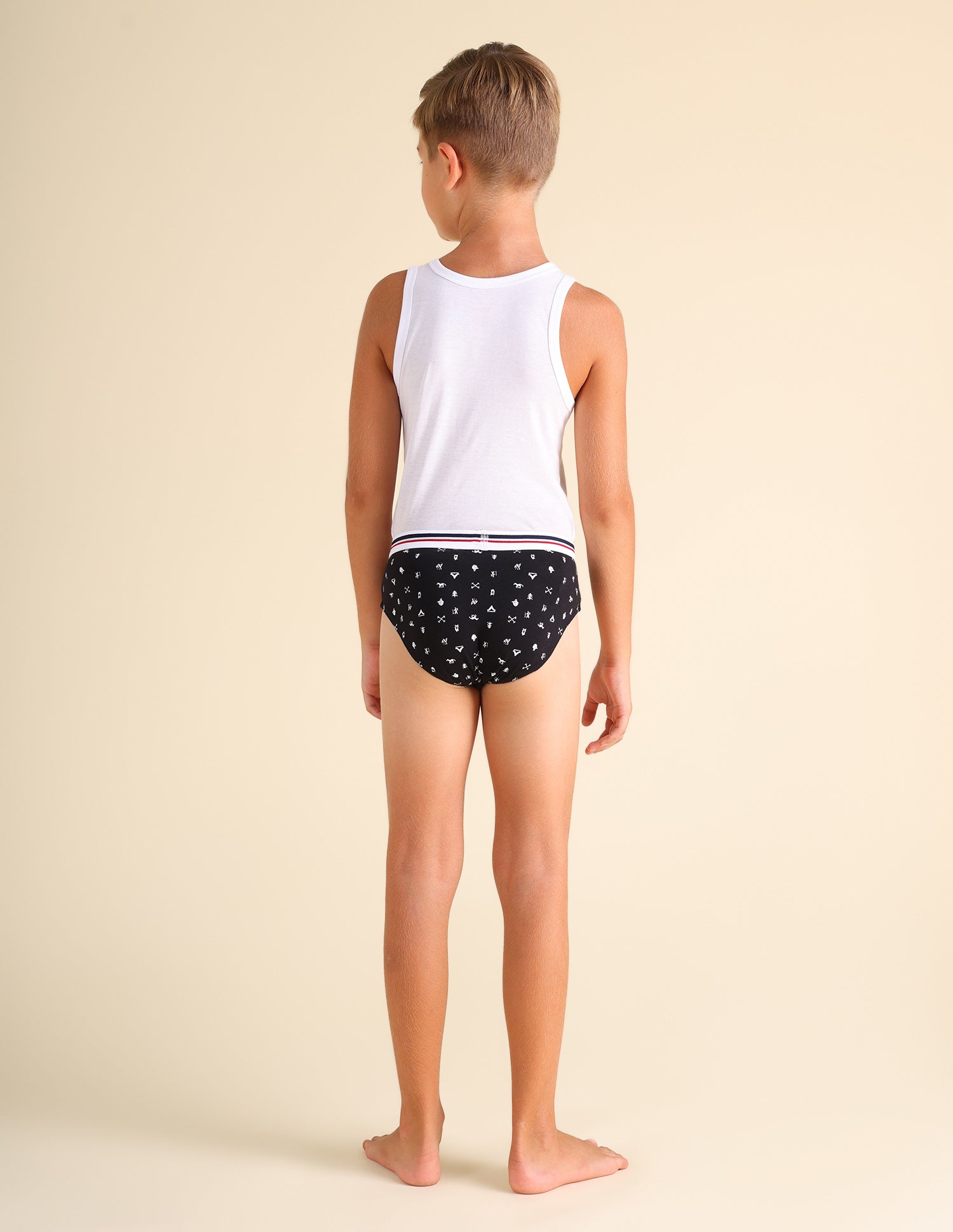 Mid Rise Cotton Spandex EKB03 Briefs - Pack Of 3 Black, White and Navy - U.S. POLO ASSN. | Large