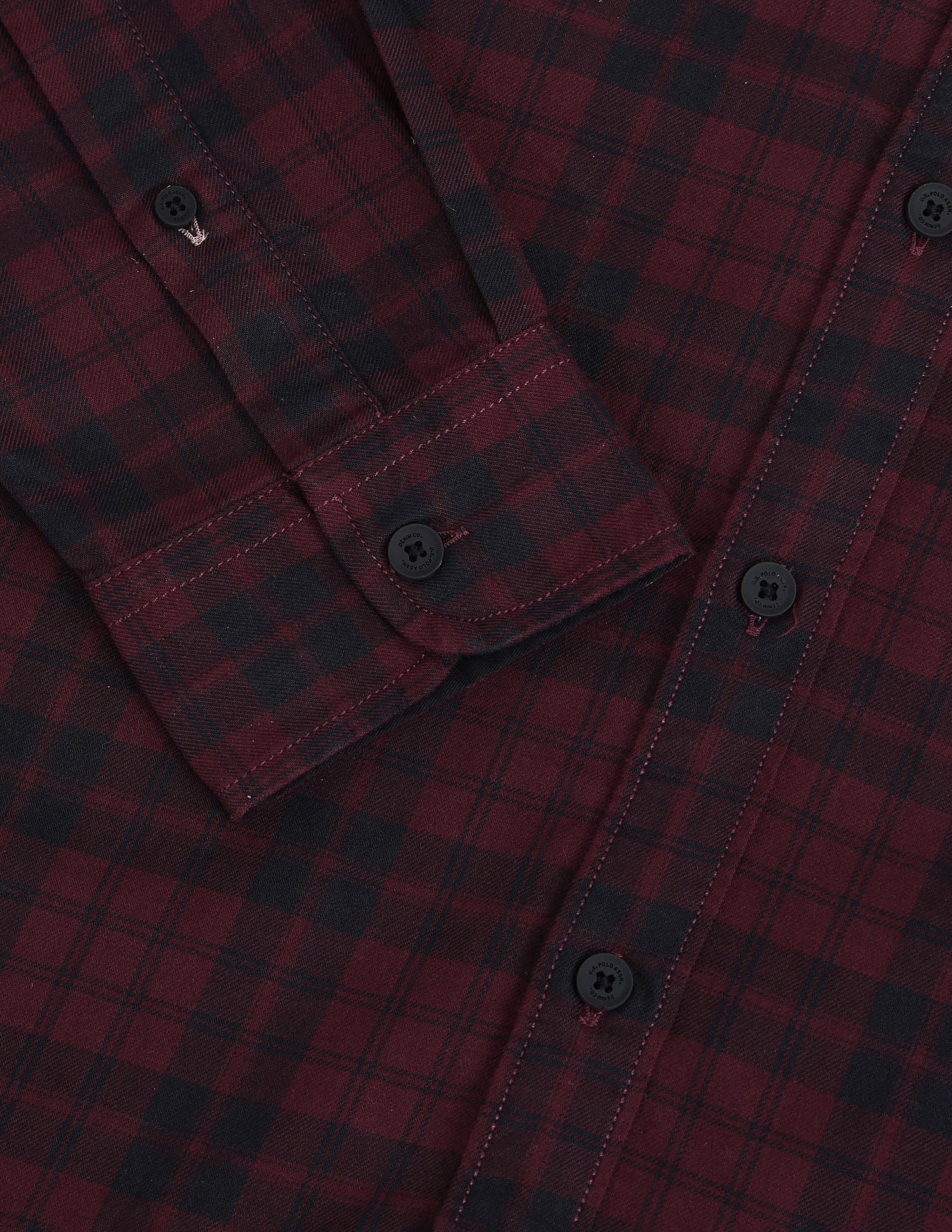 Slim Fit Tartan Checked Shirt Maroon - U.S. Polo Assn. India | Large