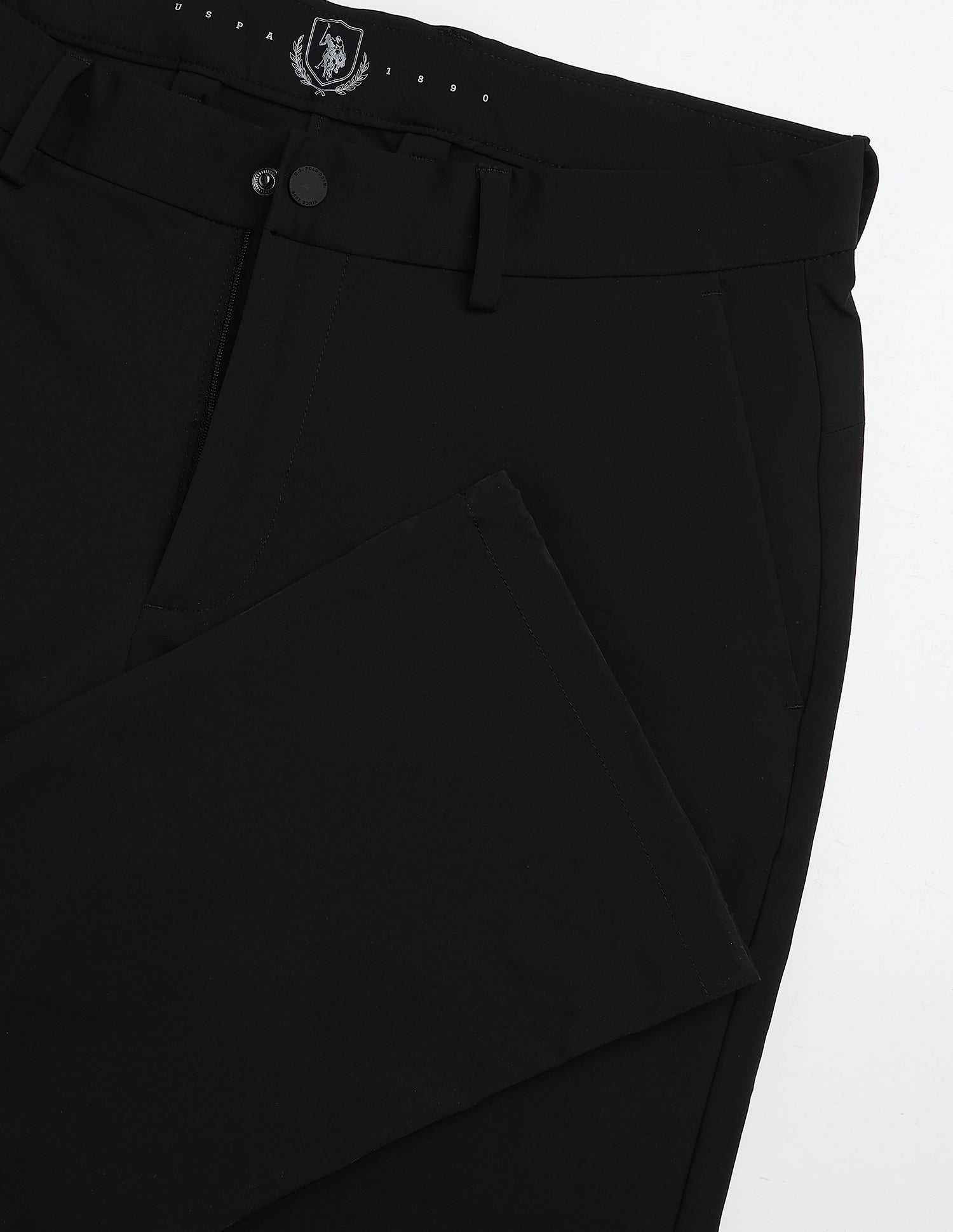 Satin Riley Straight Fit Trousers Black - U.S. POLO ASSN. | Large