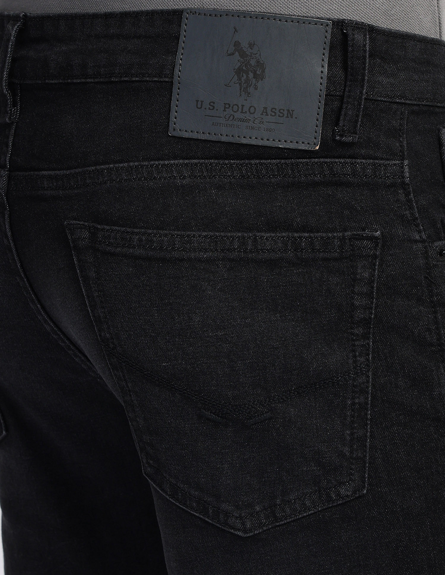 Regallo Skinny Fit Black Jeans Black - U.S. Polo Assn. India | Large