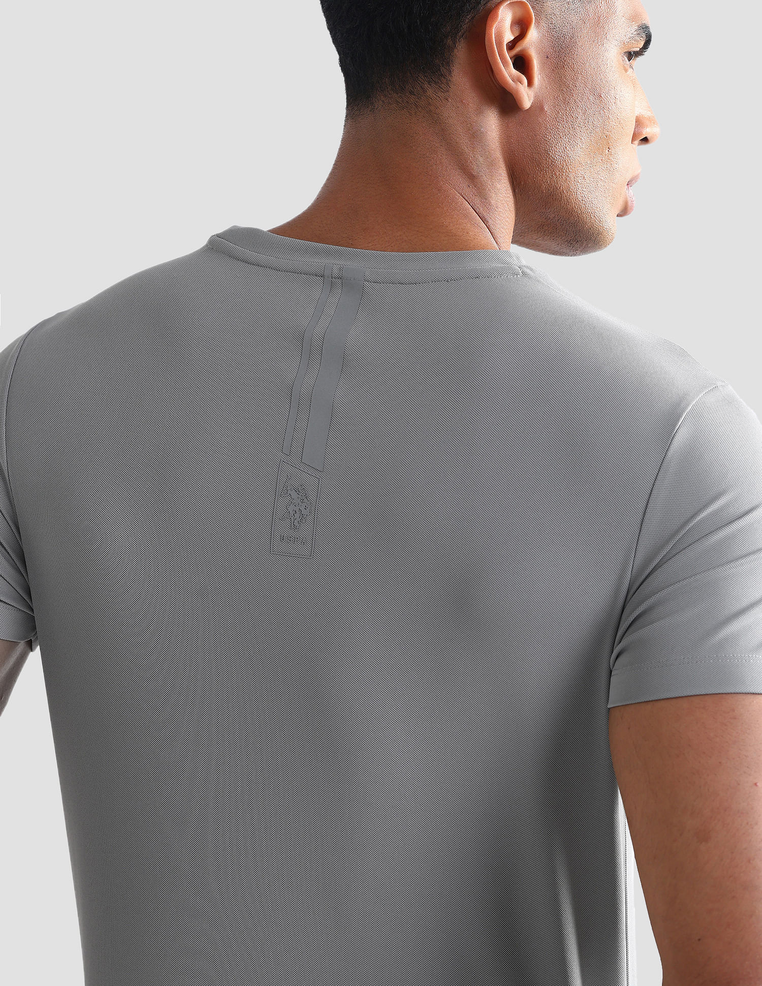 Brand Print Slim T-Shirt Grey - U.S. Polo Assn. India | Large