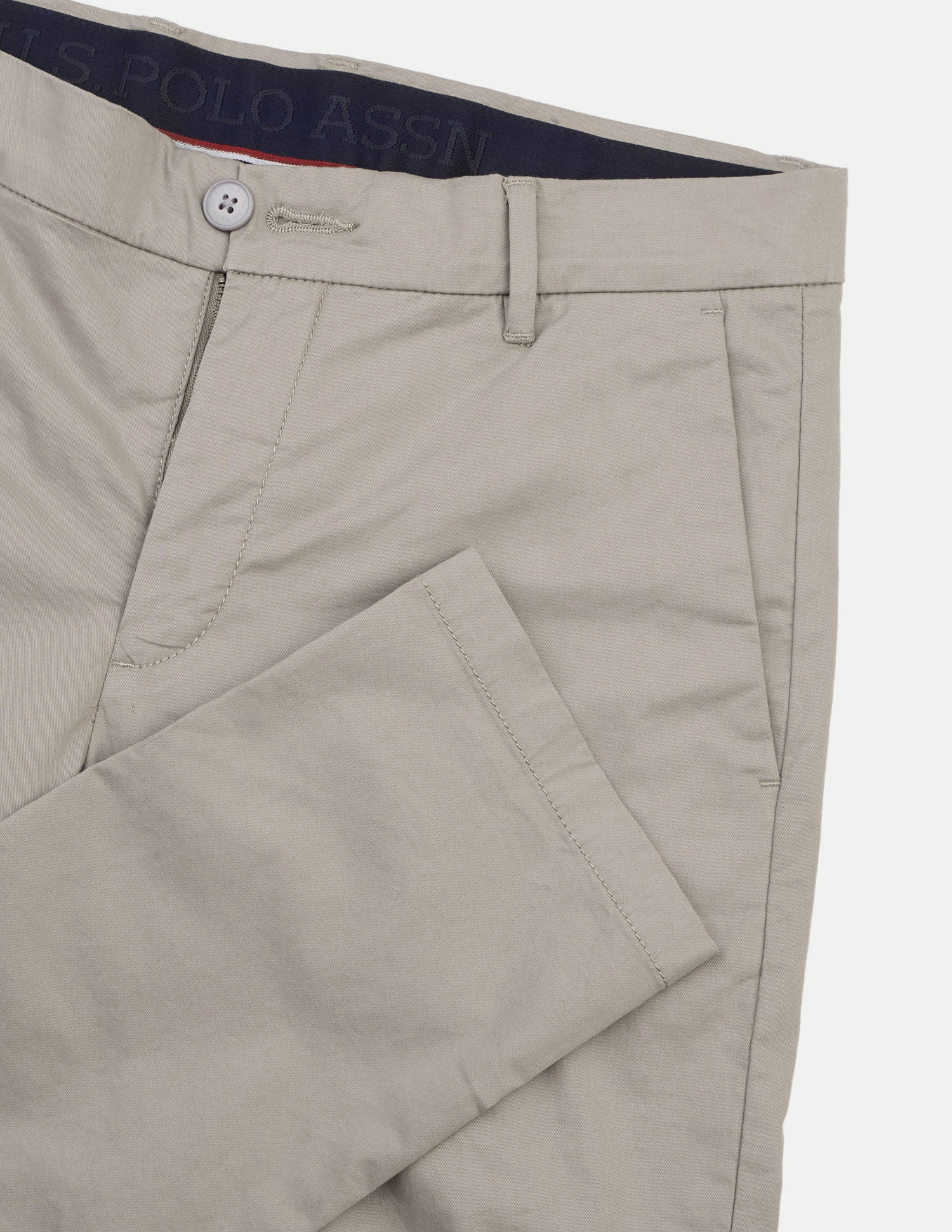 Austin Trim Regular Fit Twill Trousers Light Khaki - U.S. Polo Assn. India | Large
