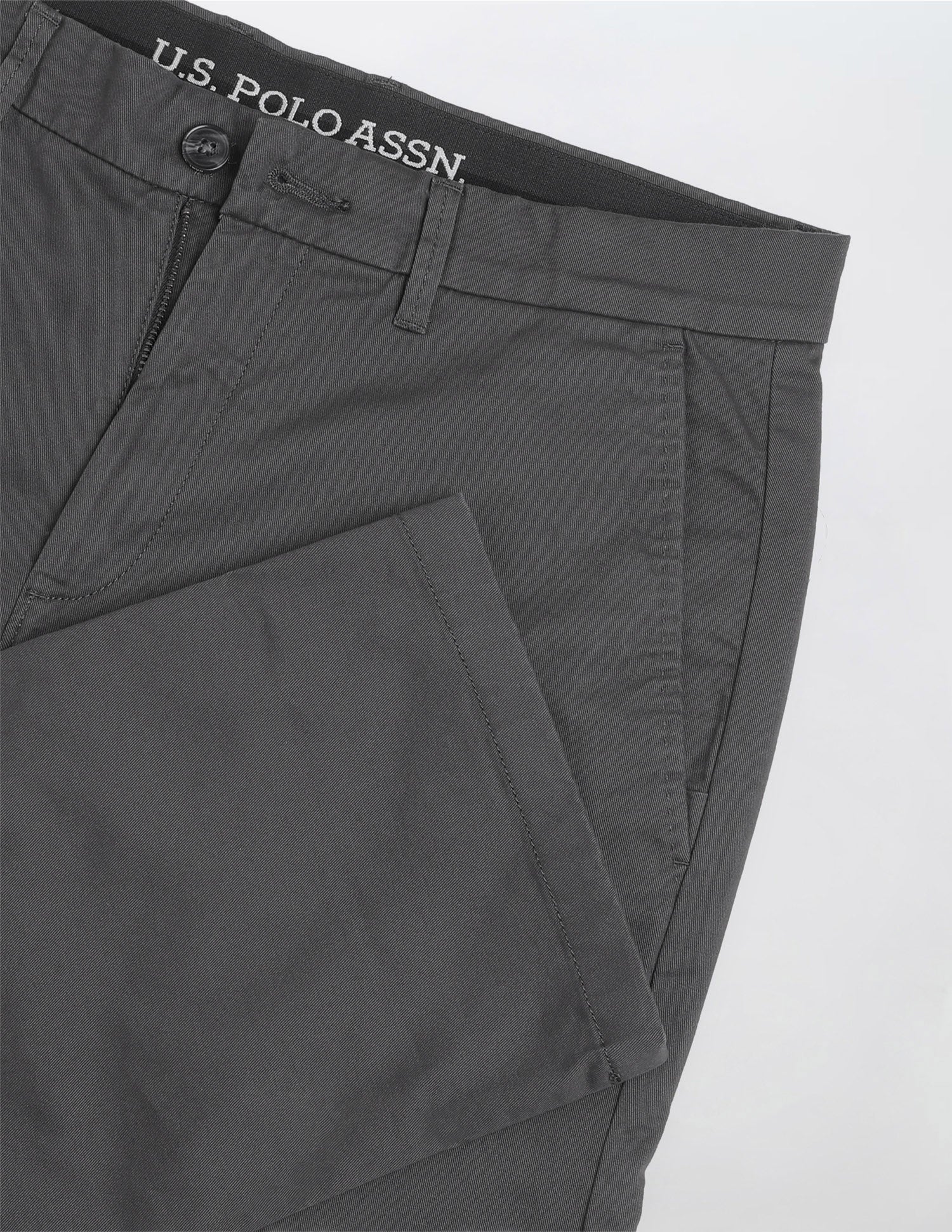 Straight Fit Satin Trousers Dark Grey - U.S. Polo Assn. India | Large