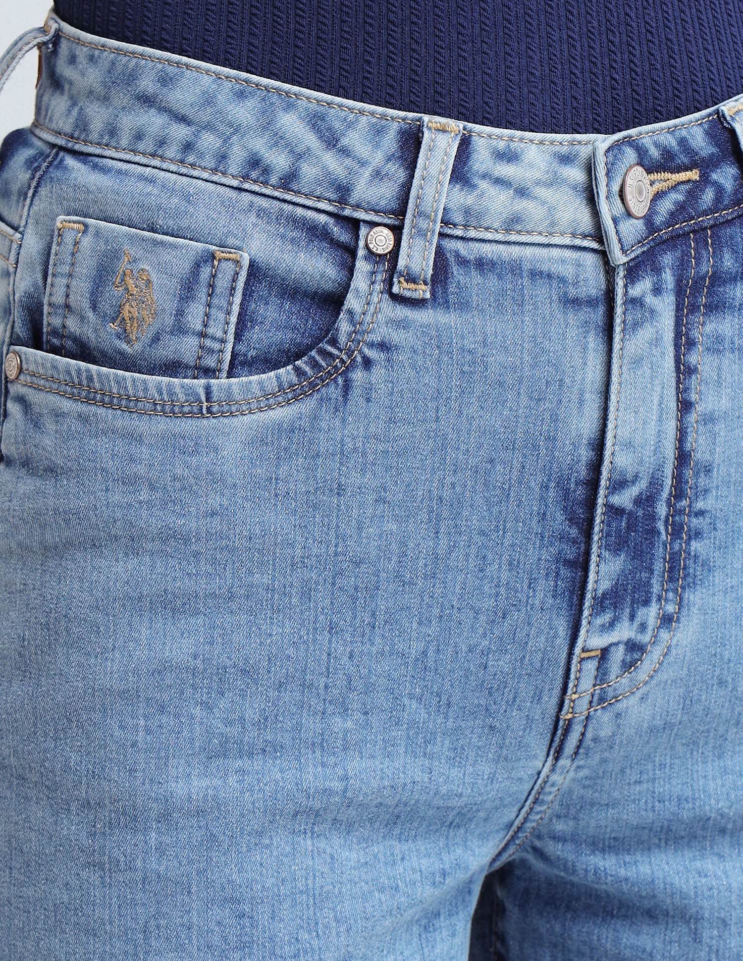 Wide Leg Fit Blue Jeans Blue - U.S. POLO ASSN. | Large