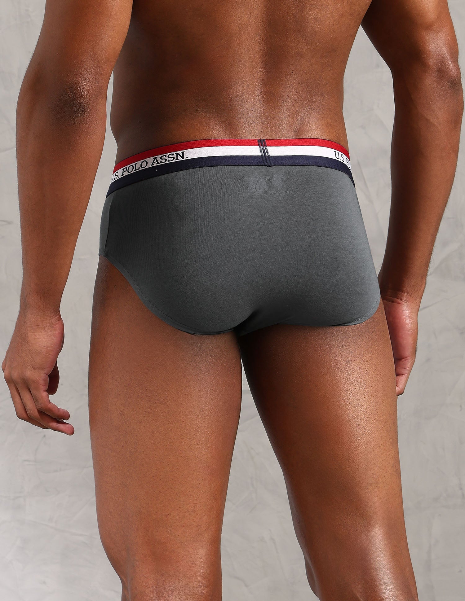 Striped Waistband EB002 Briefs - Pack Of 2 Navy and Iron Gate - U.S. POLO ASSN. | Large
