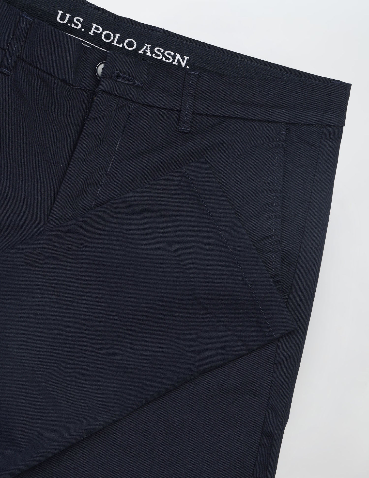 Austin Slim Fit Satin Trousers Navy - U.S. Polo Assn. India | Large