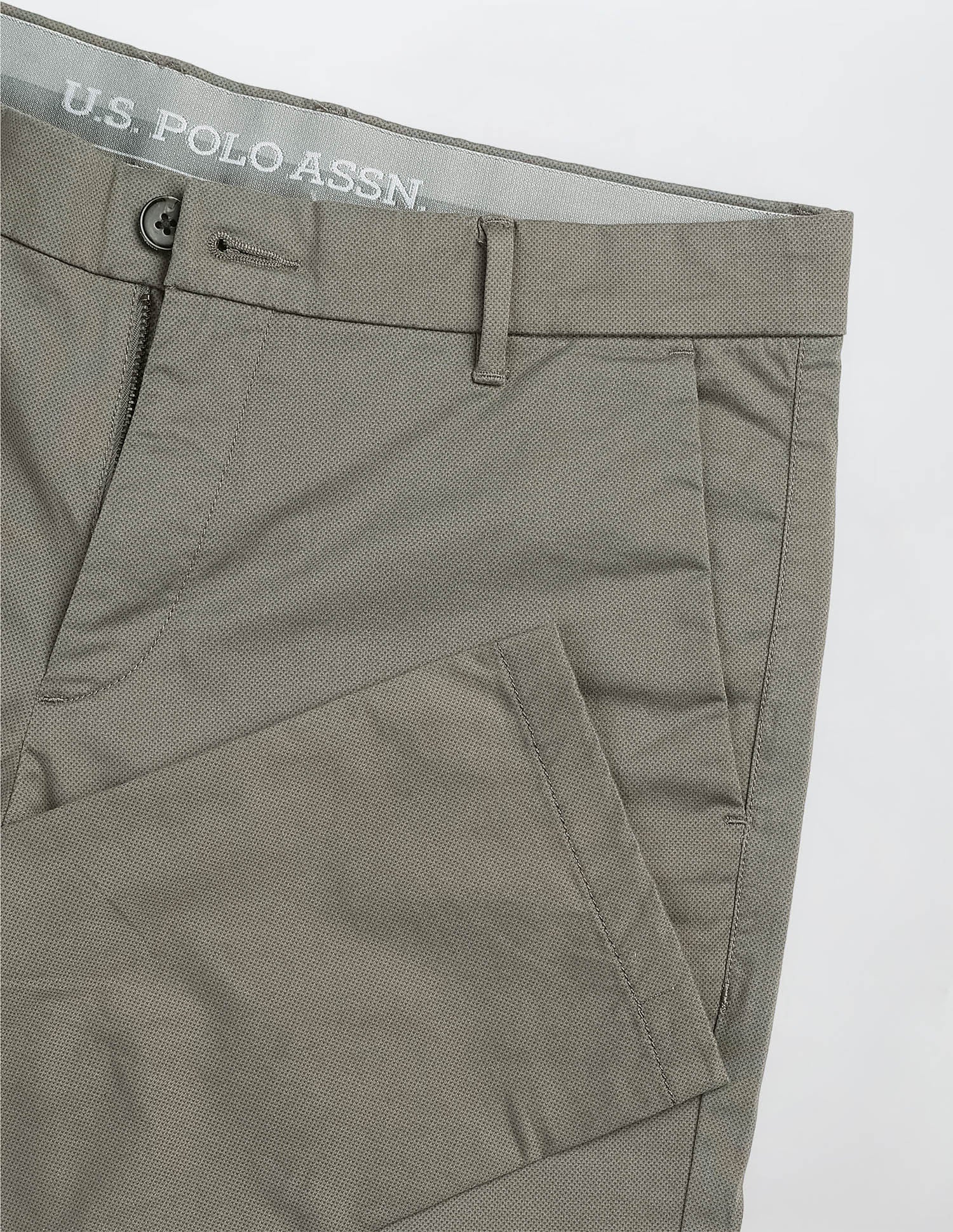 Austin Slim Fit All Over Printed Trousers Sage - U.S. Polo Assn. India | Large