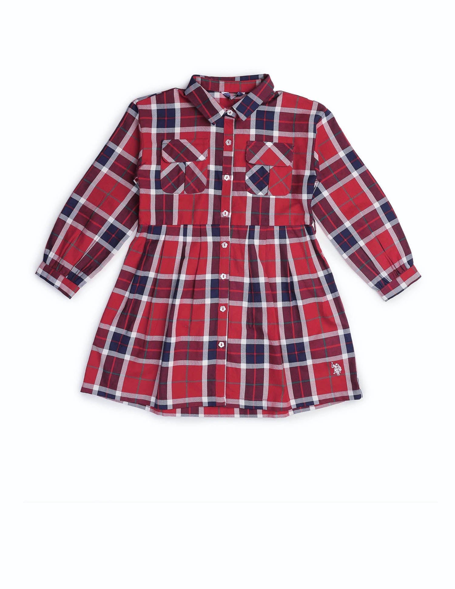 Girls Checked Shirt Dress Multicolour - U.S. POLO ASSN. | Large