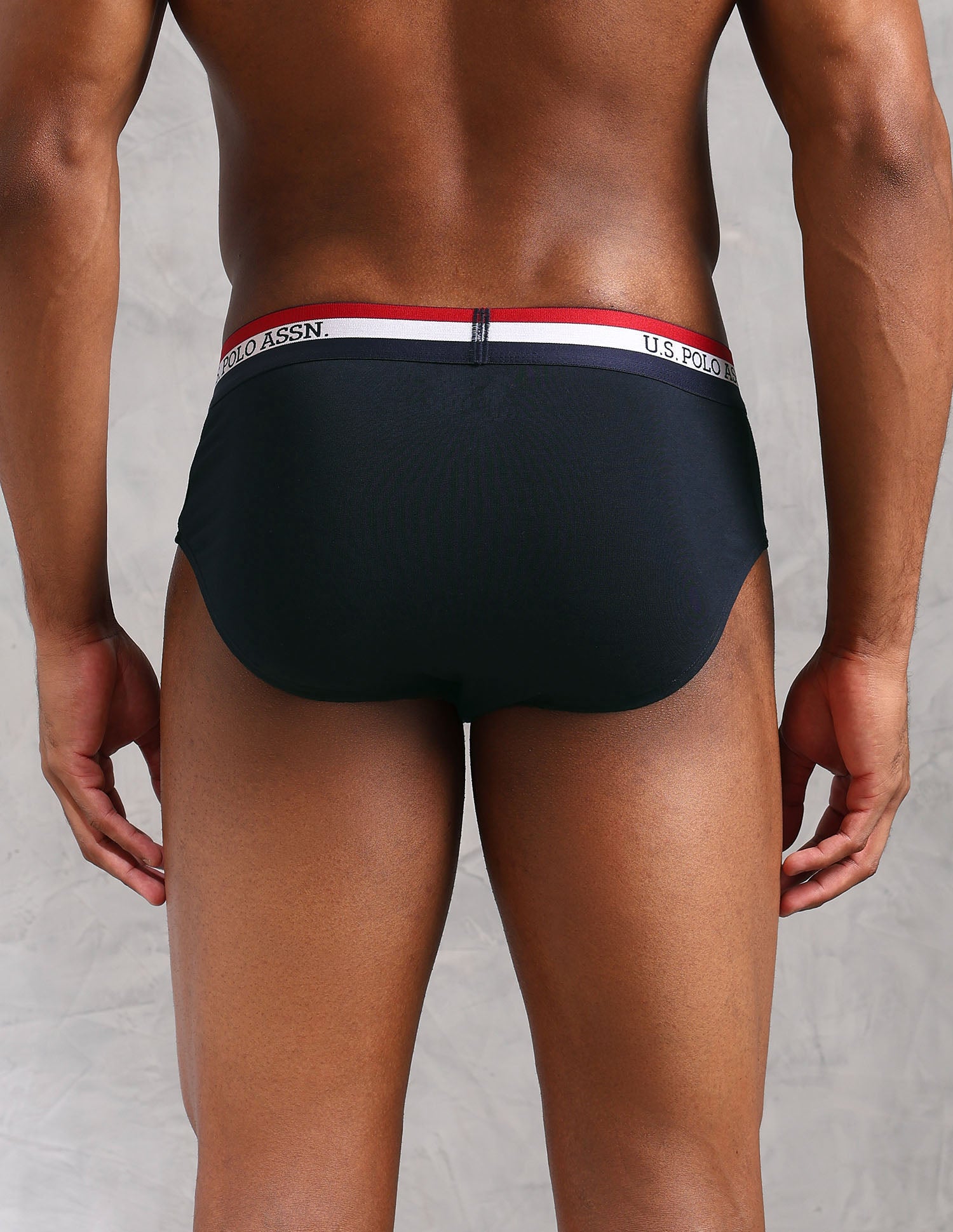 Striped Waistband EB002 Briefs - Pack Of 2 White and Navy - U.S. POLO ASSN. | Large