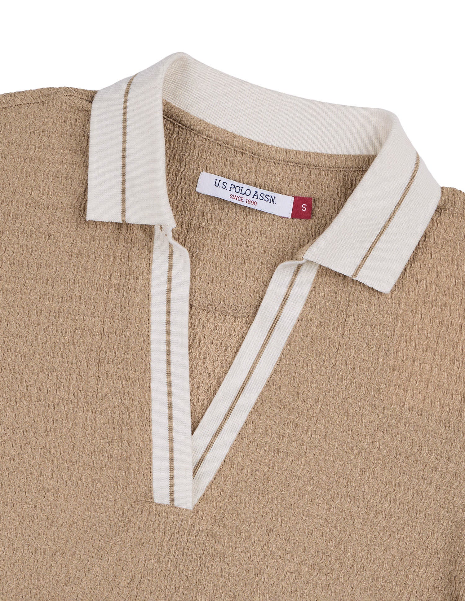 Textured Regular Fit Polo Shirt Light Brown - U.S. Polo Assn. India | Large