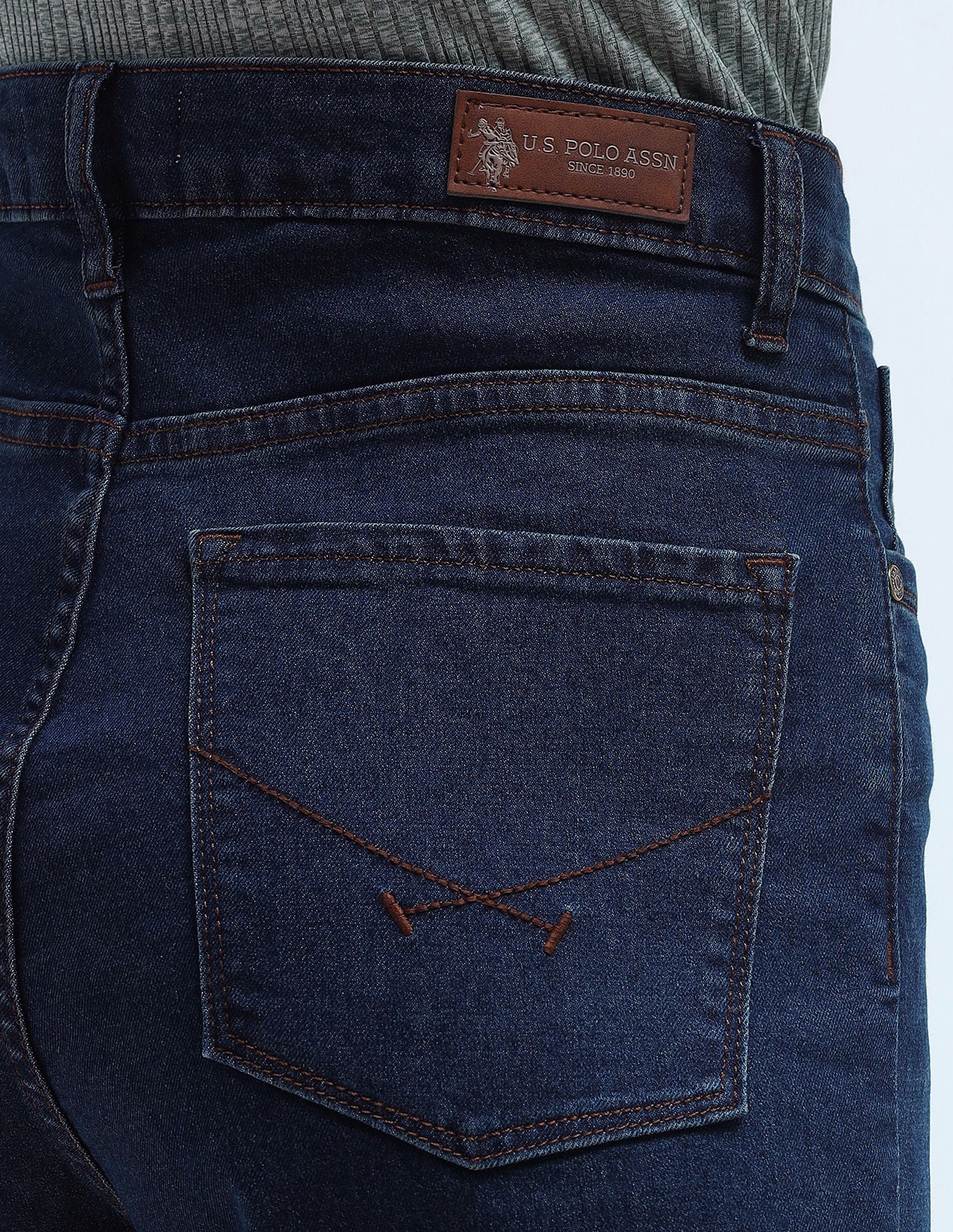 High Rise Mom Fit Jeans Dark Blue - U.S. Polo Assn. India | Large
