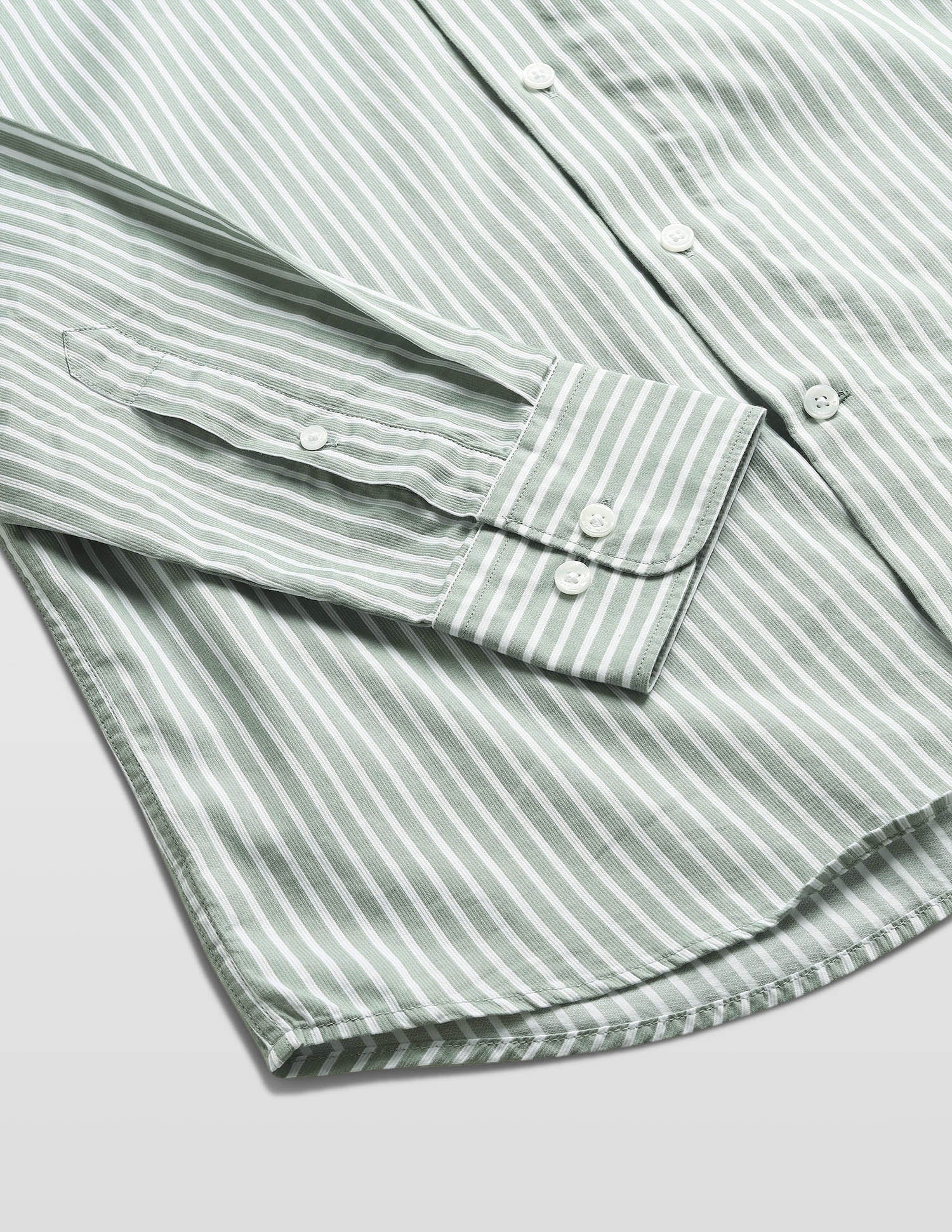 Casa De Campo Vertical Striped Shirt Light Green - U.S. Polo Assn. India | Large