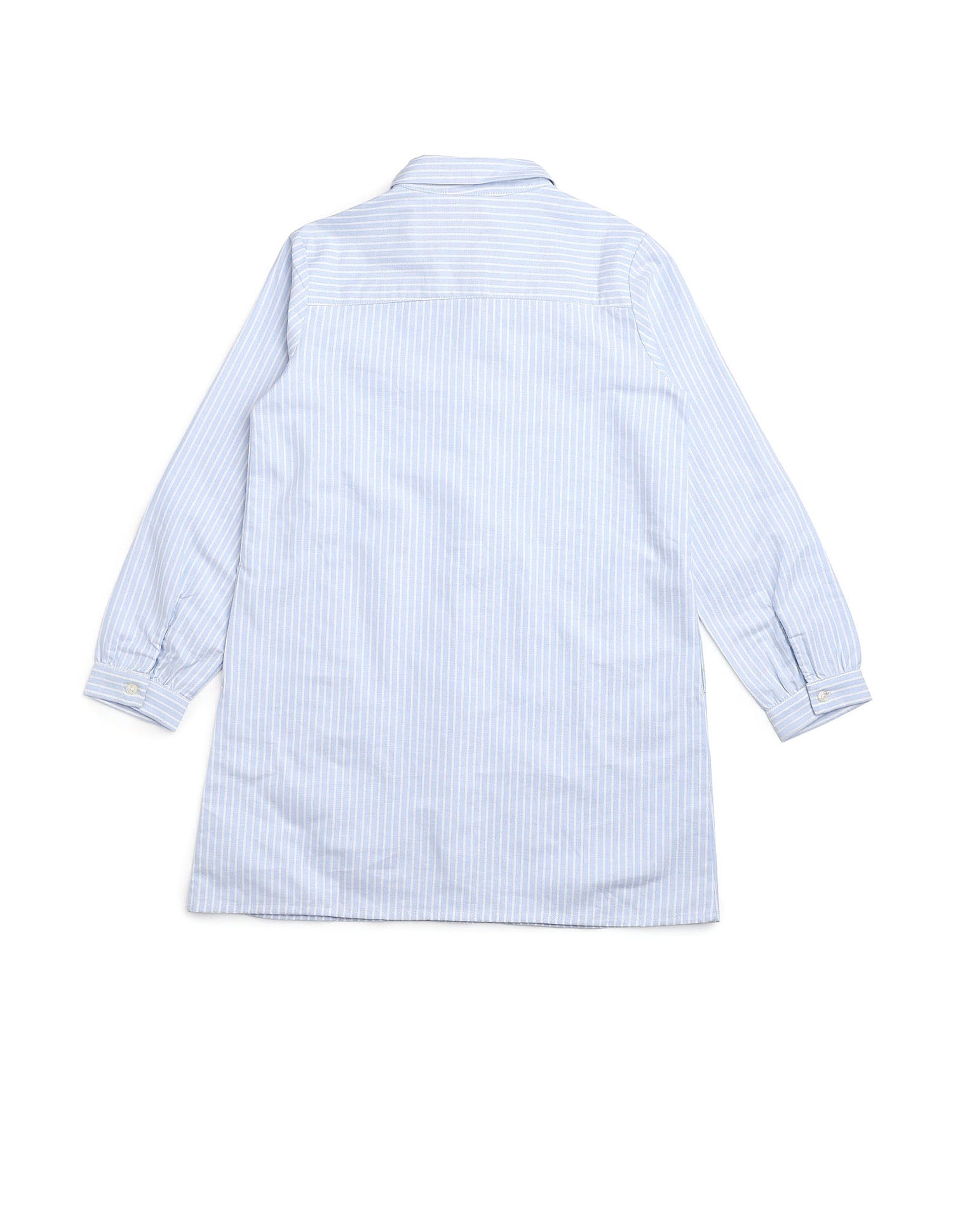 Girls Pin Stripe Chambray Dress Blue Stripe - U.S. POLO ASSN. | Large