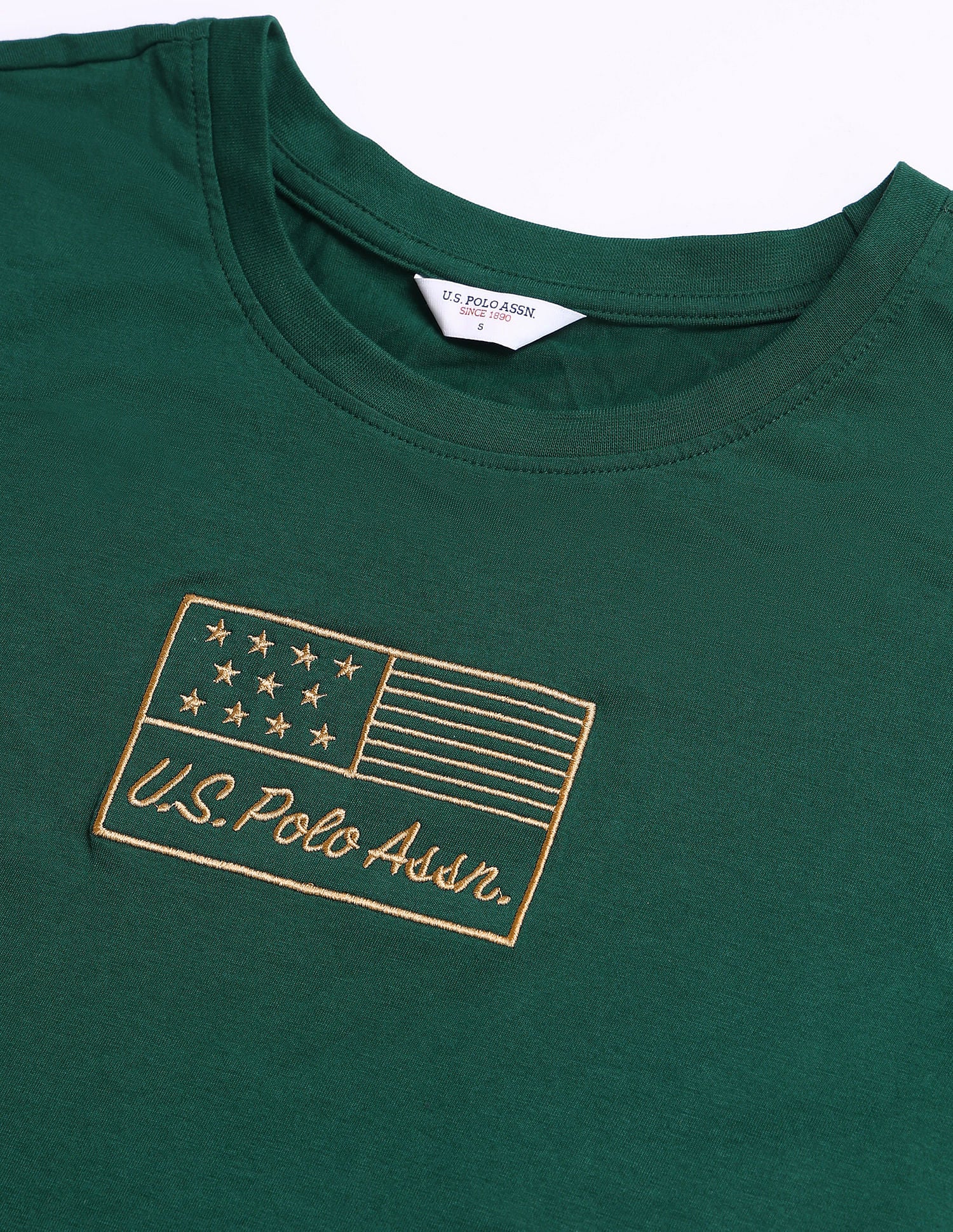 Regular Fit Solid T-Shirt Dark Green - U.S. POLO ASSN. | Large