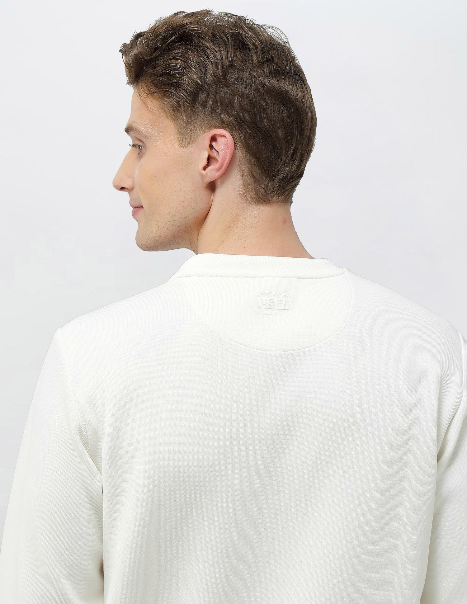 Solid Regular Fit Sweatshirt Stone - U.S. Polo Assn. India | Large