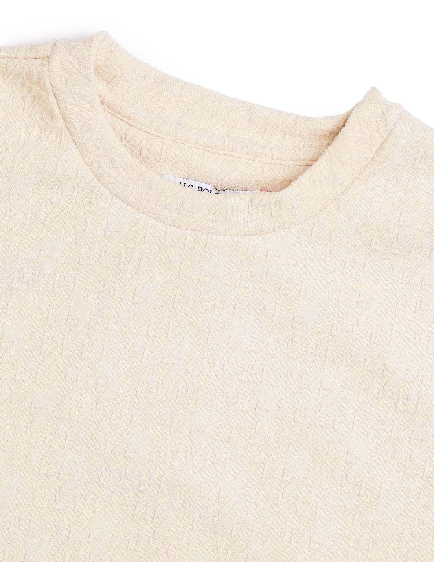 Textured Regular Fit Sweatshirt White - U.S. POLO ASSN. | Large