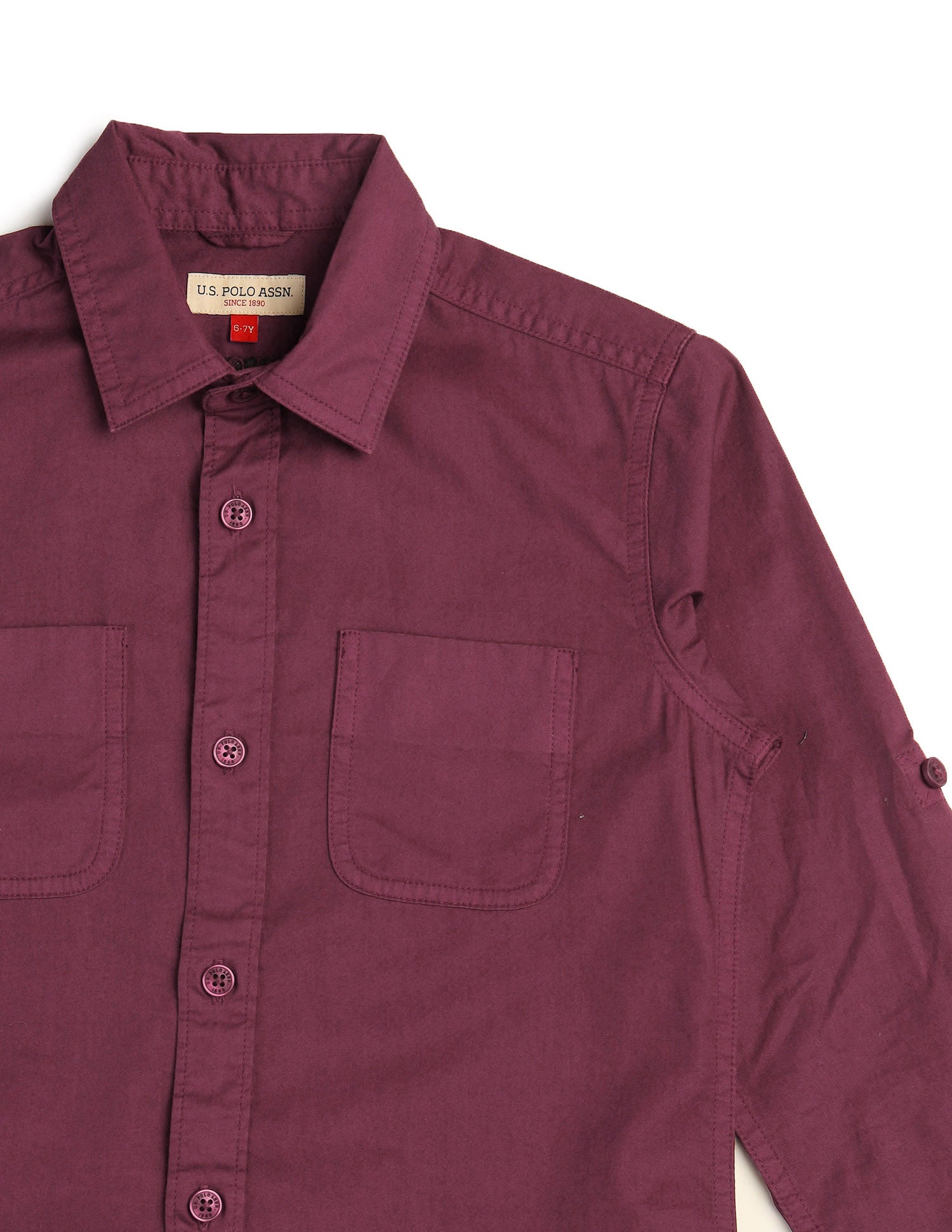 Boys Solid Regular Fit Shirt Red - U.S. POLO ASSN. | Large