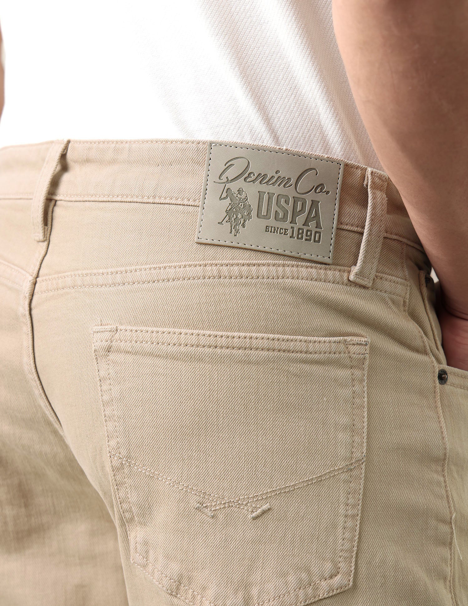 Shawn Relaxed Fit Beige Jeans Beige - U.S. Polo Assn. India | Large