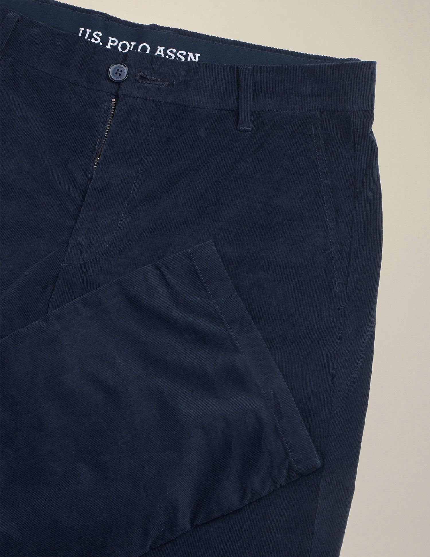 Riley Straight Fit Corduroy Trousers Navy - U.S. Polo Assn. India | Large