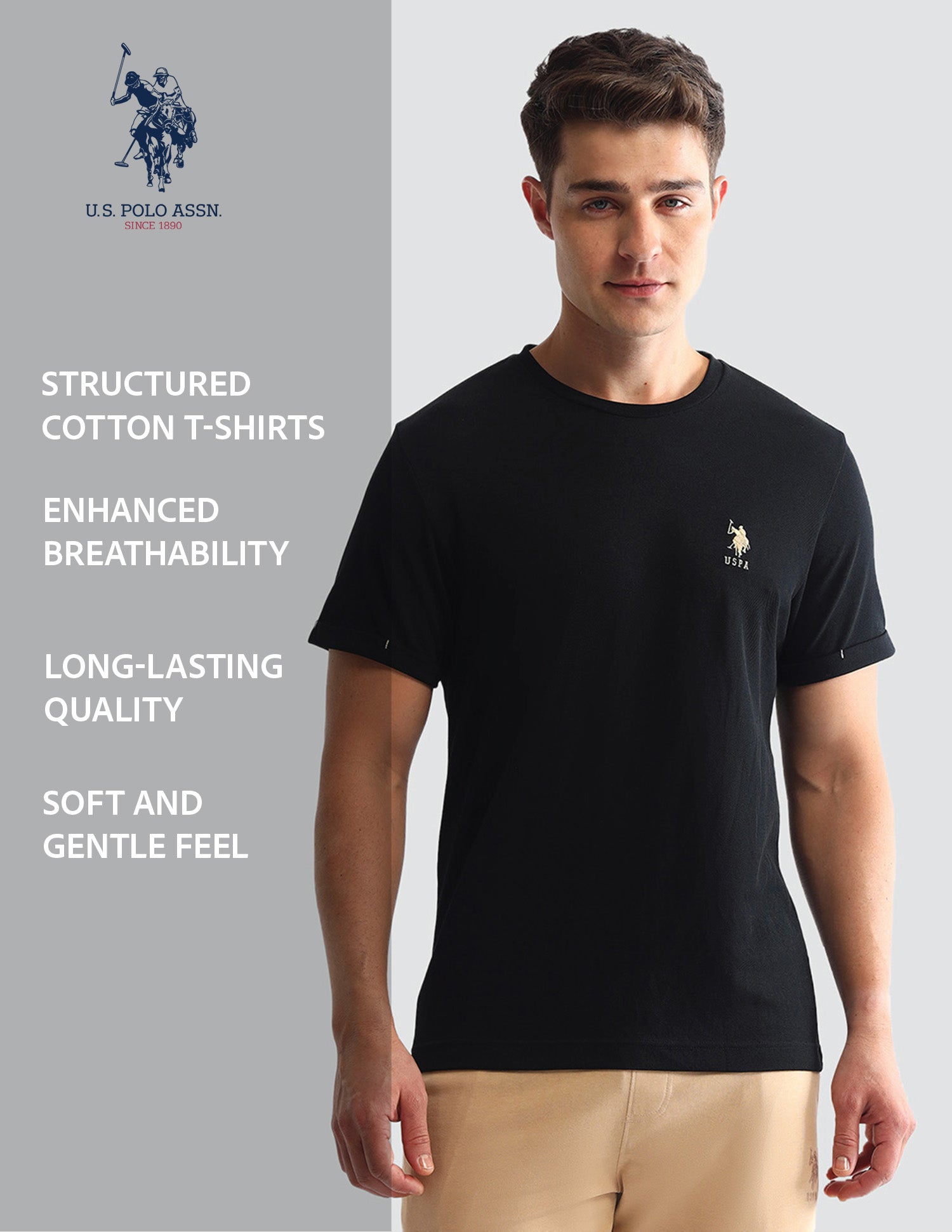 Solid Round Neck Loungewear T-Shirt Little Boy Blue - U.S. POLO ASSN. | Large