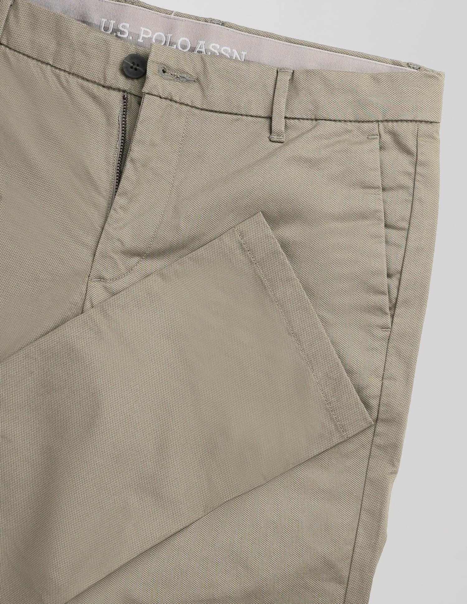 Denver Slim Fit Satin Trousers Sage - U.S. POLO ASSN. | Large