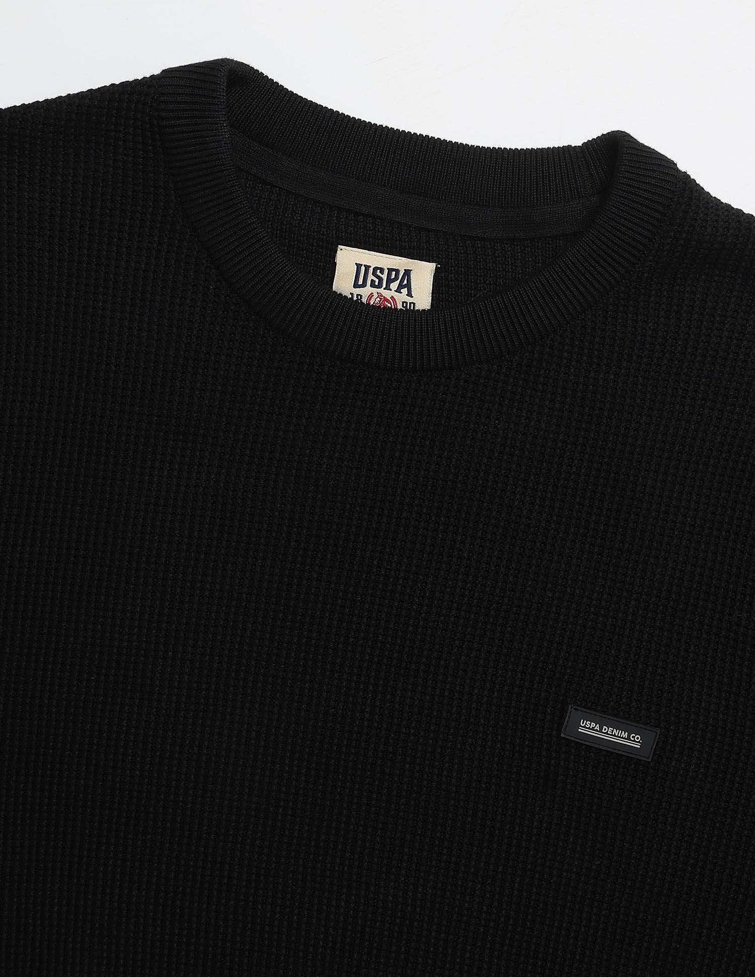 Regular Fit Patterned Knit Sweater Black - U.S. POLO ASSN. | Large