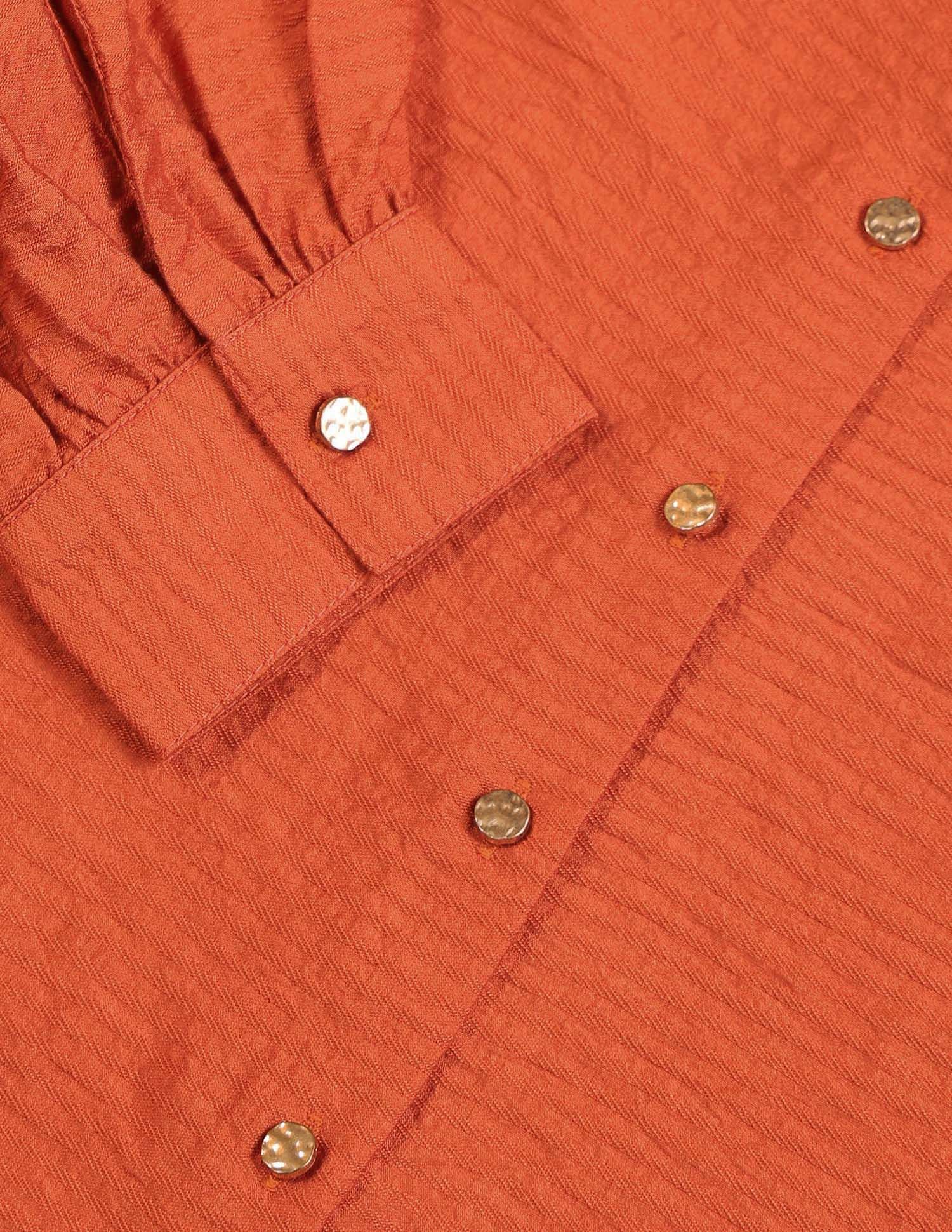 Relaxed Fit Textured Shirt Rust - U.S. POLO ASSN. | Large