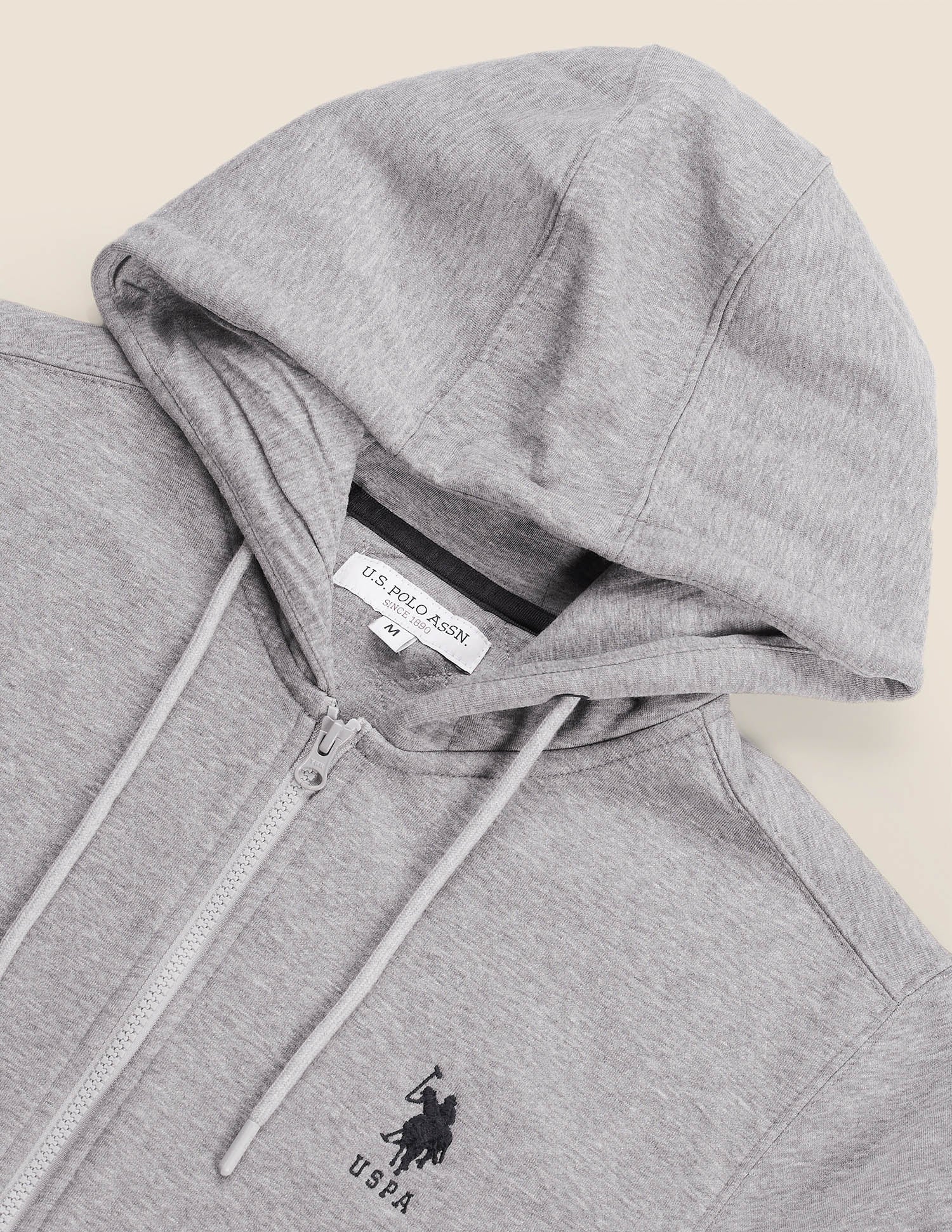 Solid Hooded Sweatshirt Grey Mel - U.S. Polo Assn. India | Large