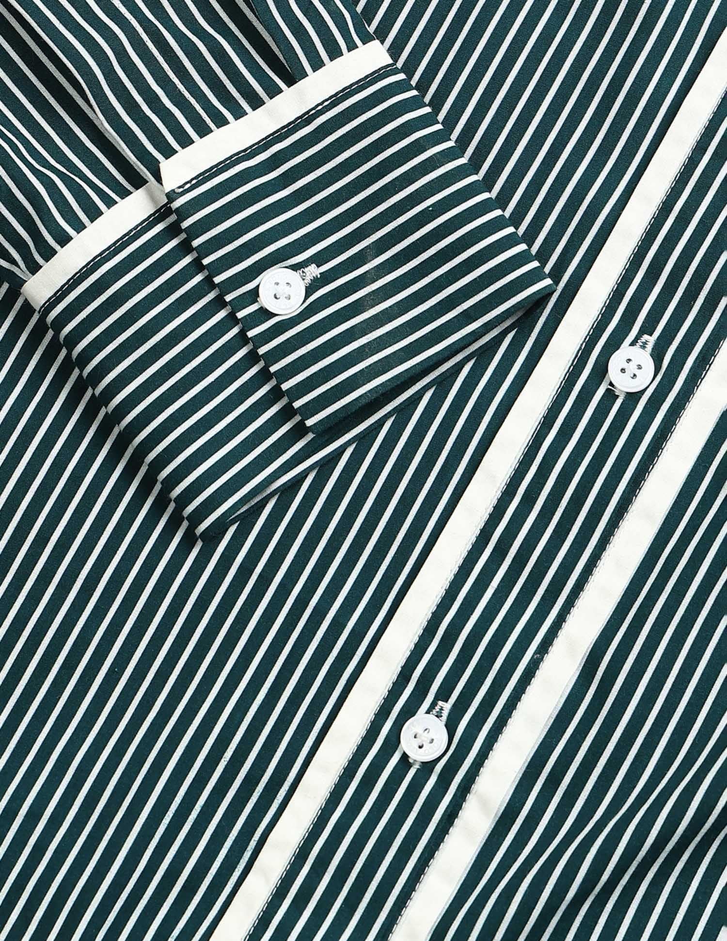 Vertical Striped Regular Fit Shirt Green - U.S. POLO ASSN. | Large