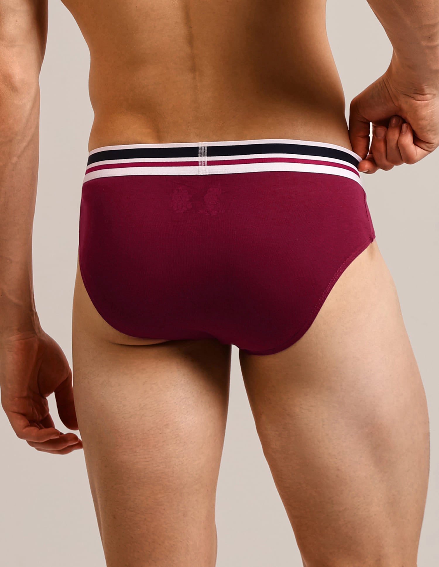 Solid Cotton I006-P5 Briefs - Pack Of 5 Multi-colour - U.S. Polo Assn. India | Large