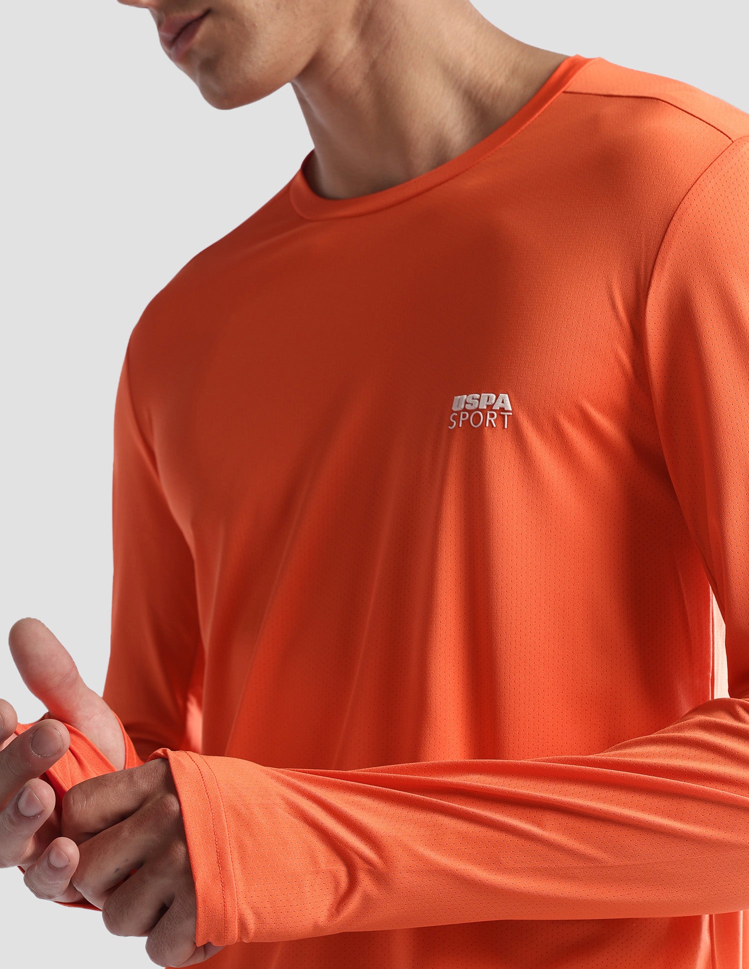 Solid Regular Fit Active T-Shirt Orange - U.S. Polo Assn. India | Large