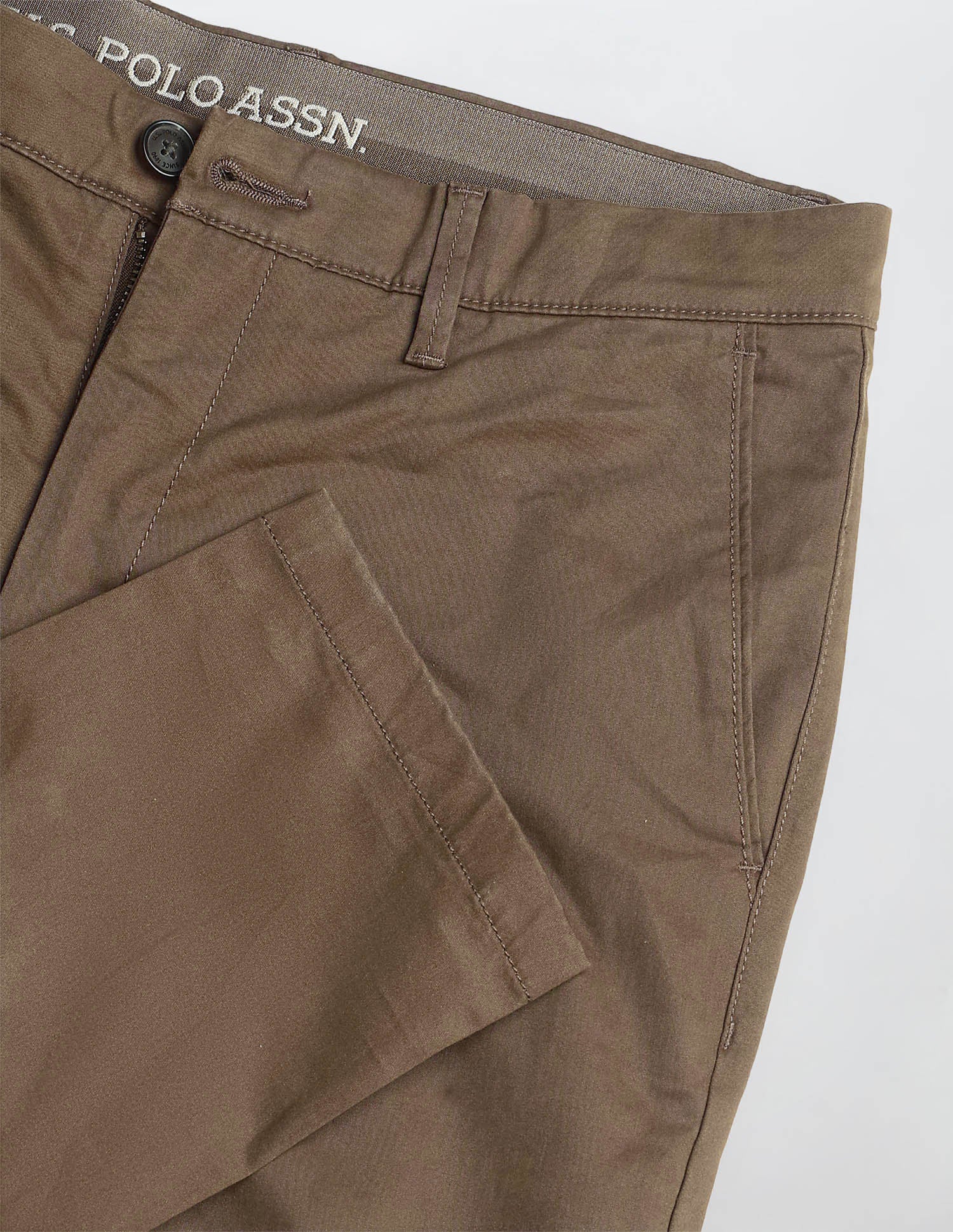 Austin Trim Regular Fit Satin Trousers Brown - U.S. Polo Assn. India | Large