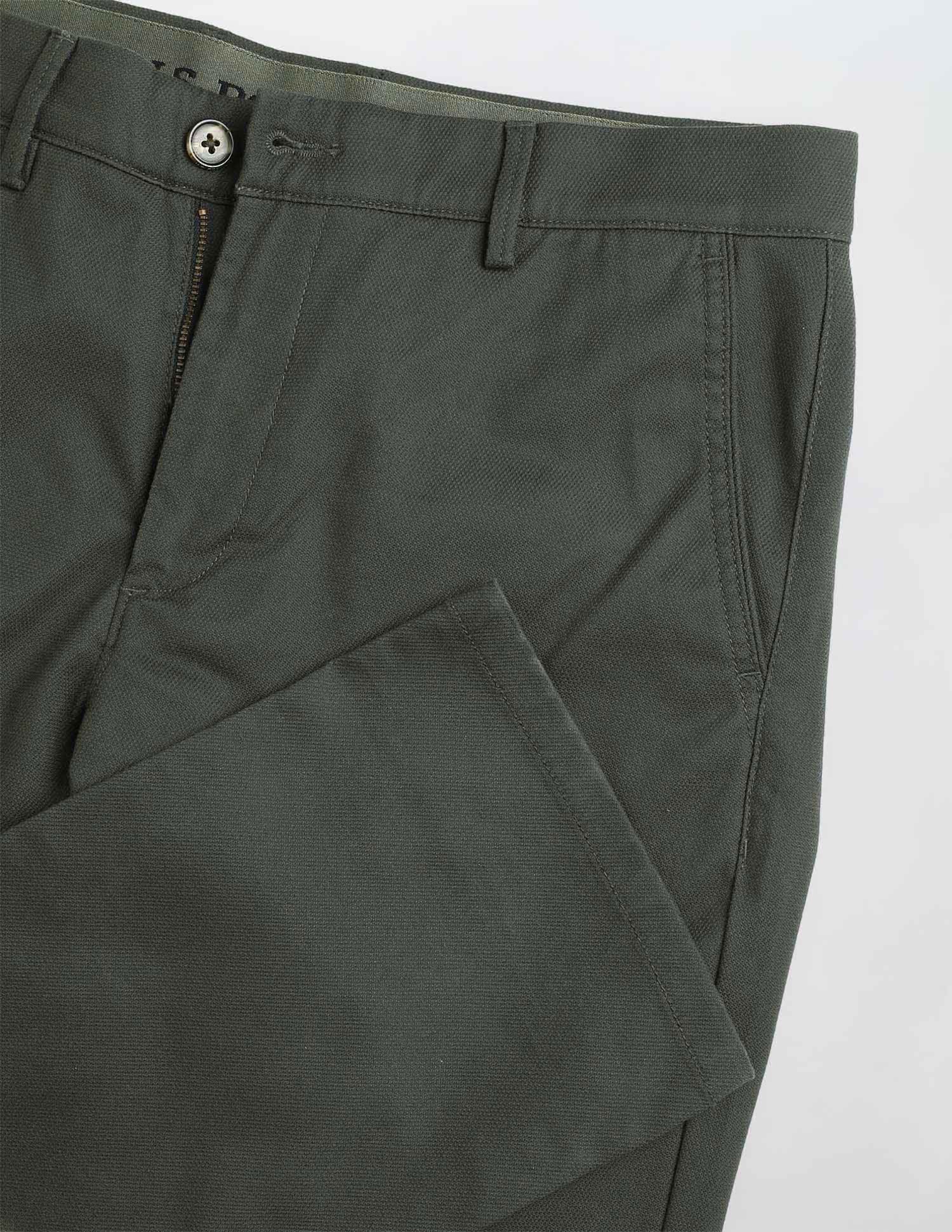 Riley Straight Fit Satin Trousers Dark Olive - U.S. Polo Assn. India | Large