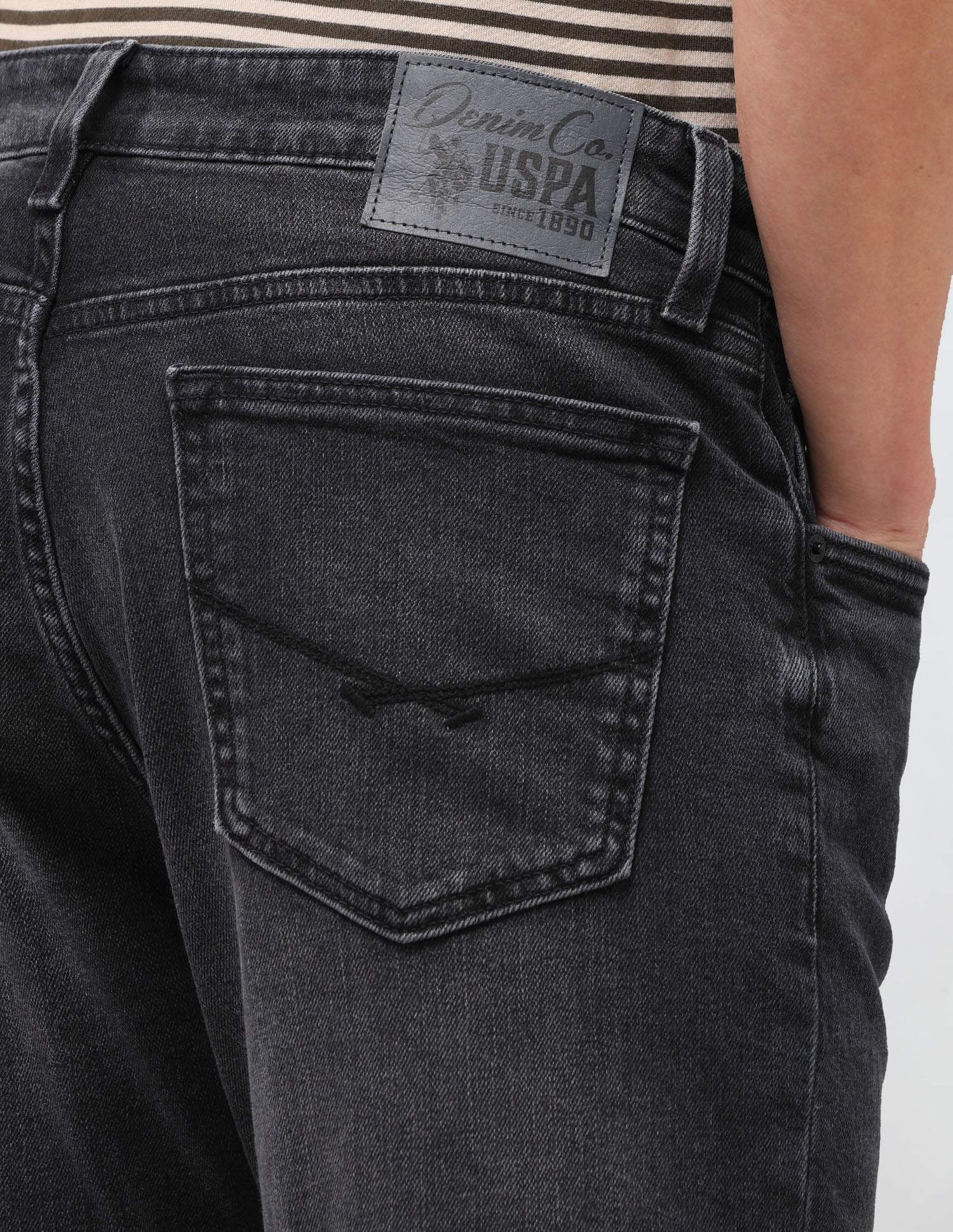 Solid Connor Fit Jeans Black - U.S. Polo Assn. India | Large