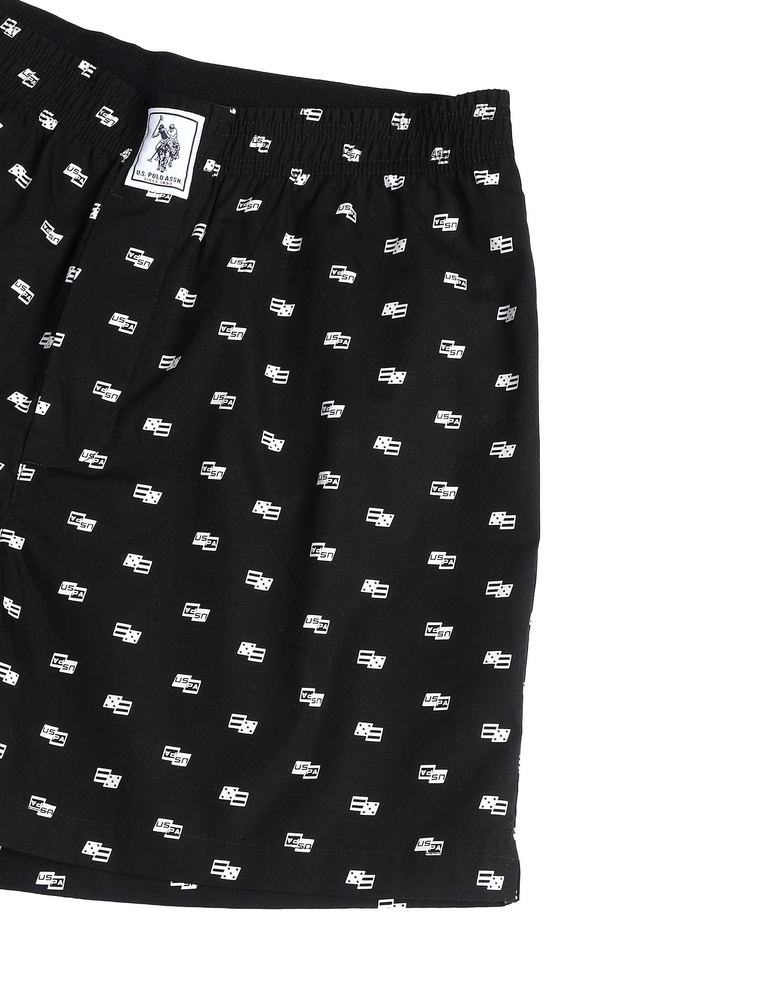 Pure Cotton Printed I657-PR Boxers - Pack Of 1 Black Uspa - U.S. Polo Assn. India | Large