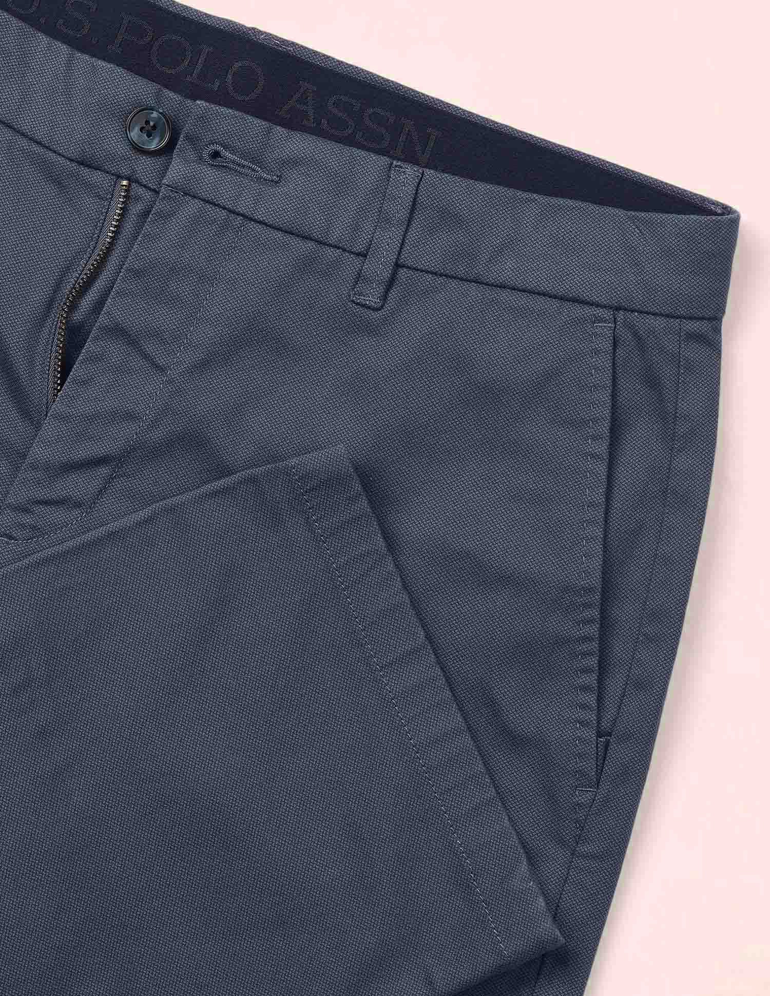 Mid Rise Riley Straight Fit Trousers Blue - U.S. POLO ASSN. | Large