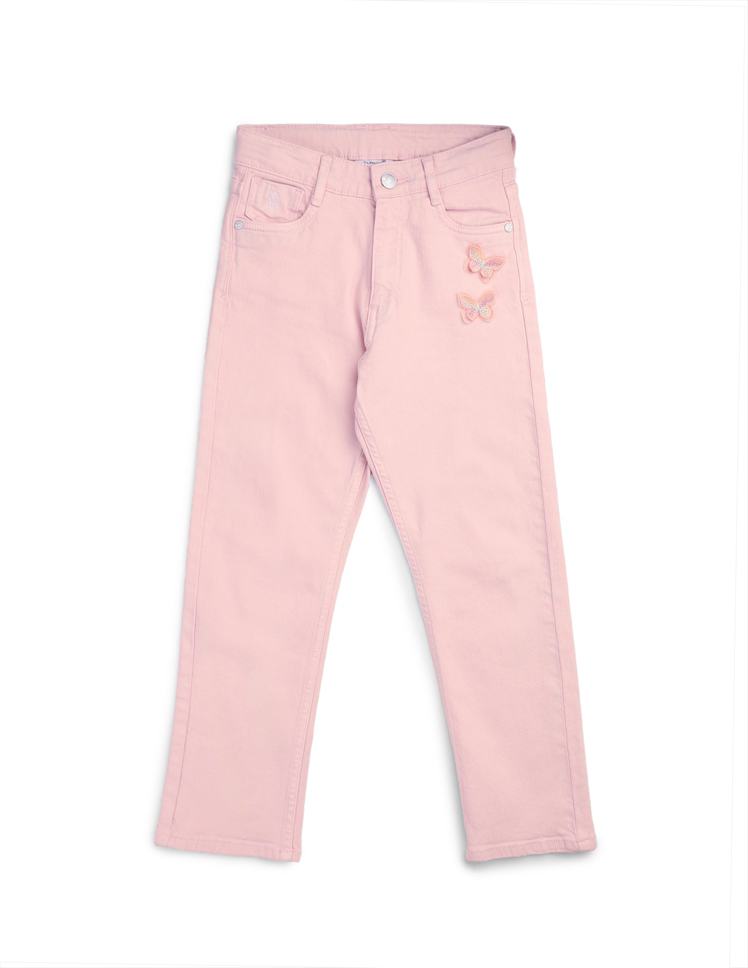 Girls Regular Fit Mid Rise Jeans Pink - U.S. POLO ASSN. | Large